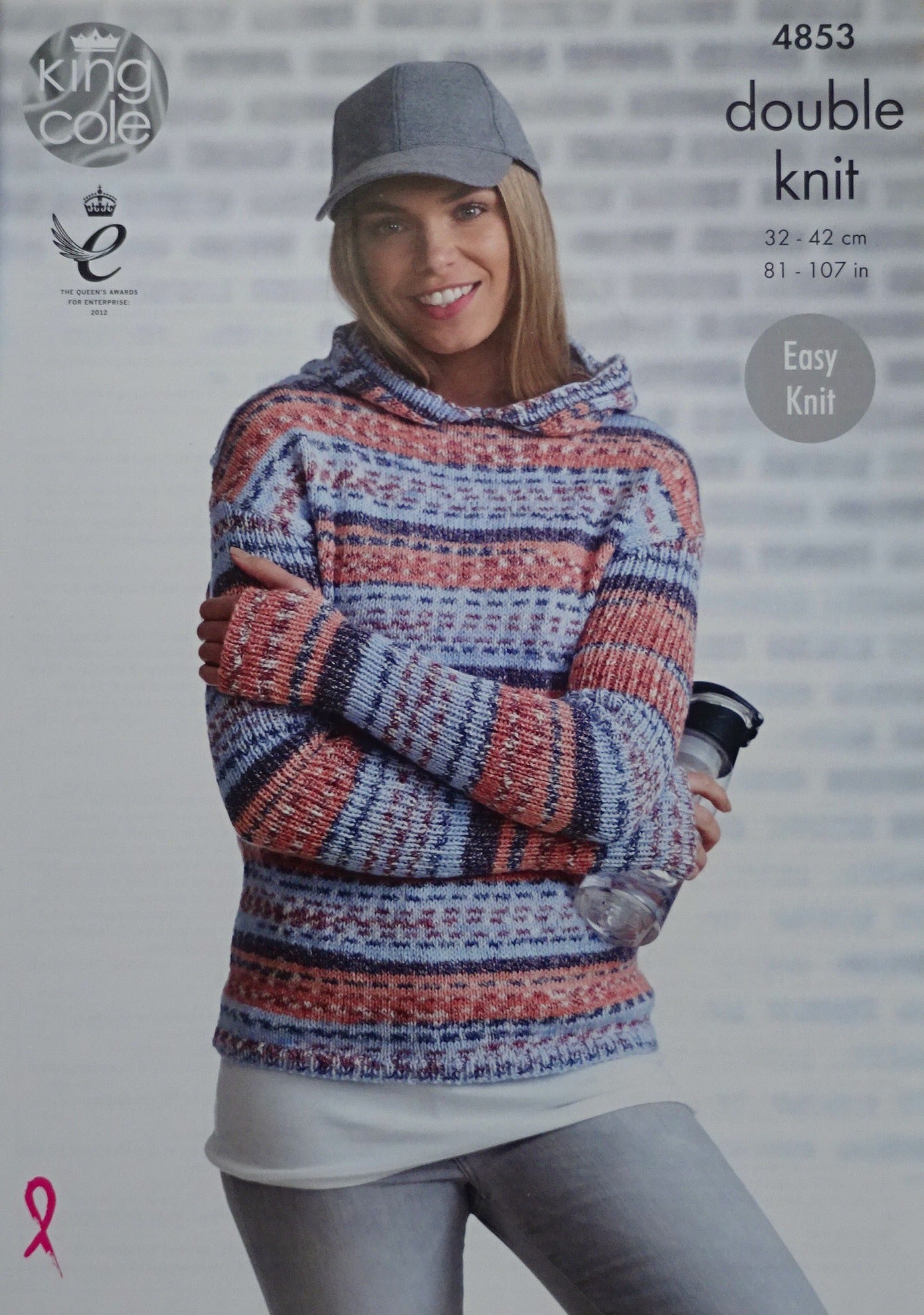 DIGITAL Knitting Pattern Ladies Easy Knit Hoodie Jumper Drifter DK King Cole 4853