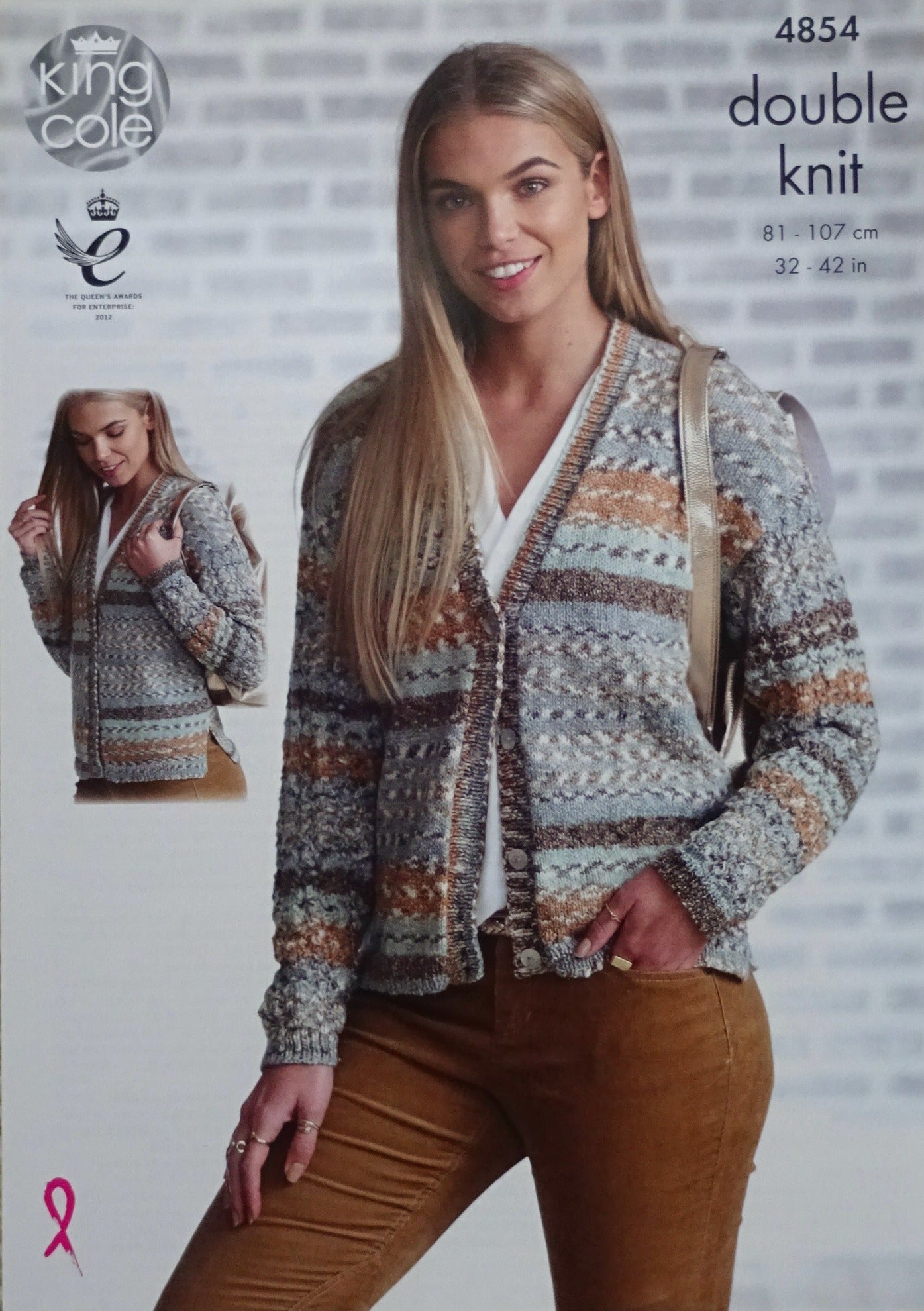 DIGITAL Knitting Pattern Ladies Long or Short Lace Sleeve Cardigan Drifter DK King Cole 4854
