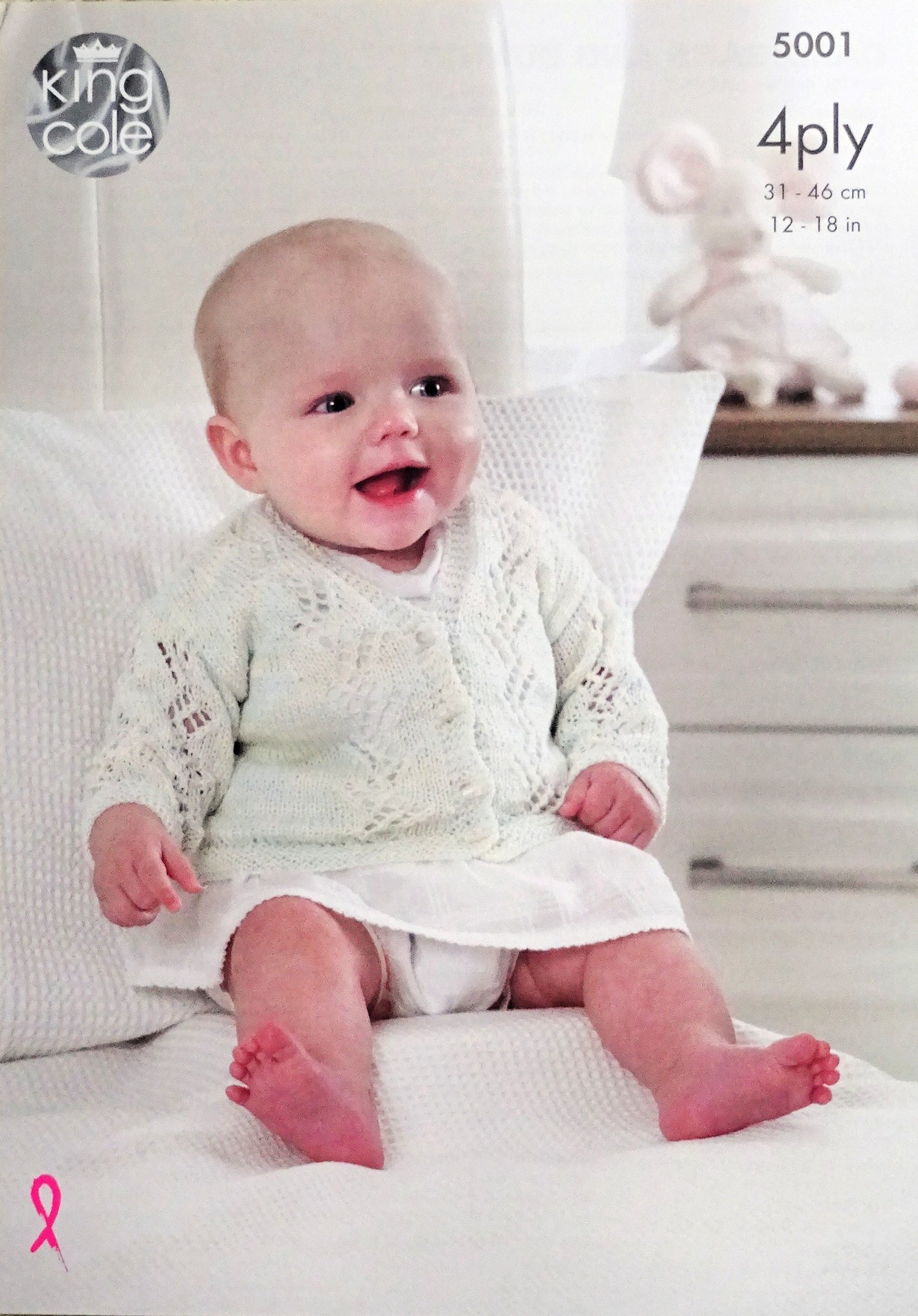 DIGITAL Knitting Pattern Baby's Lacy Cardigans & Bonnet Giza 4ply 5001 King Cole