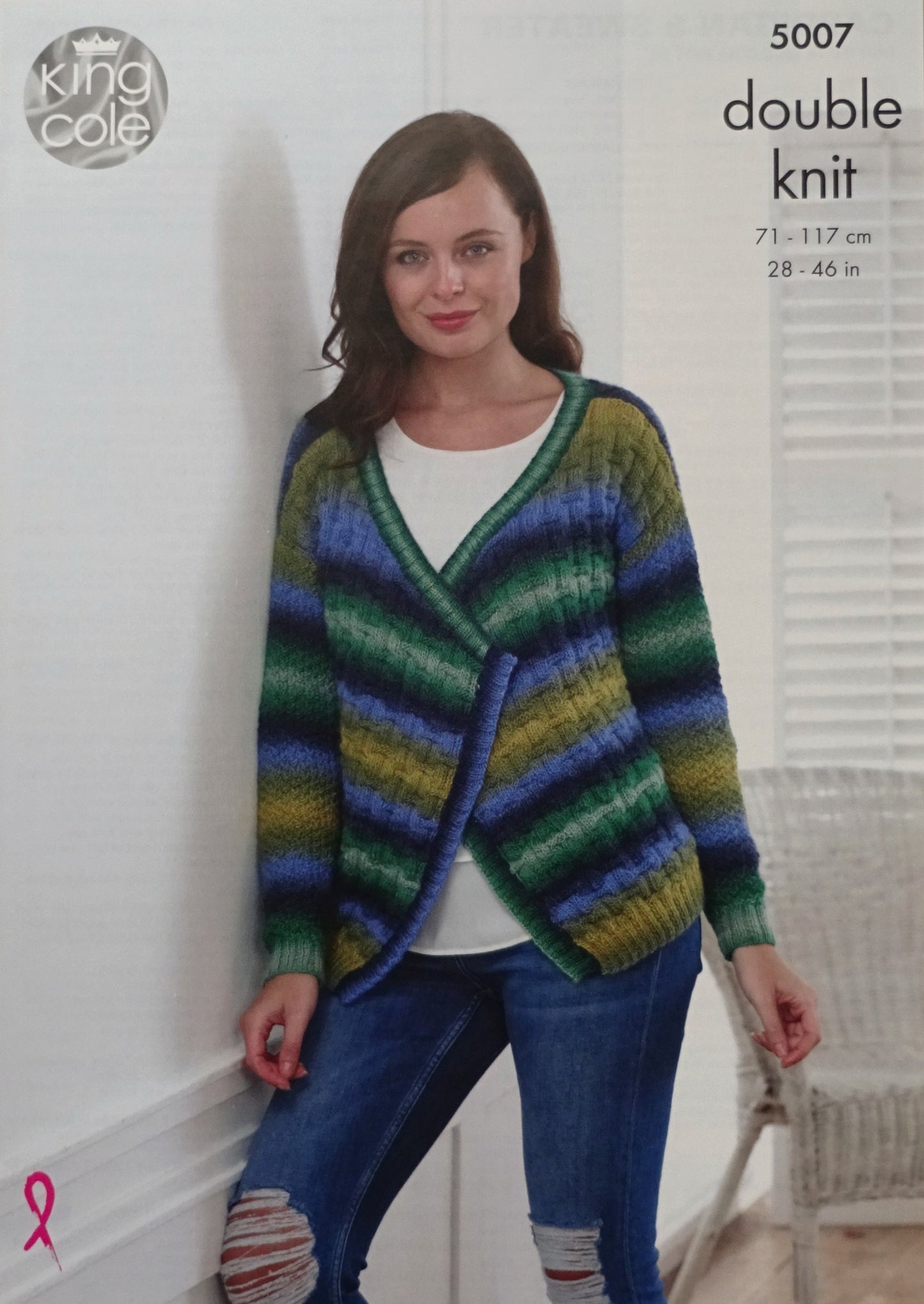 DIGITAL Knitting Pattern Ladies Textured Jumper and Wrap-Over Cardigans DK King Cole 5007