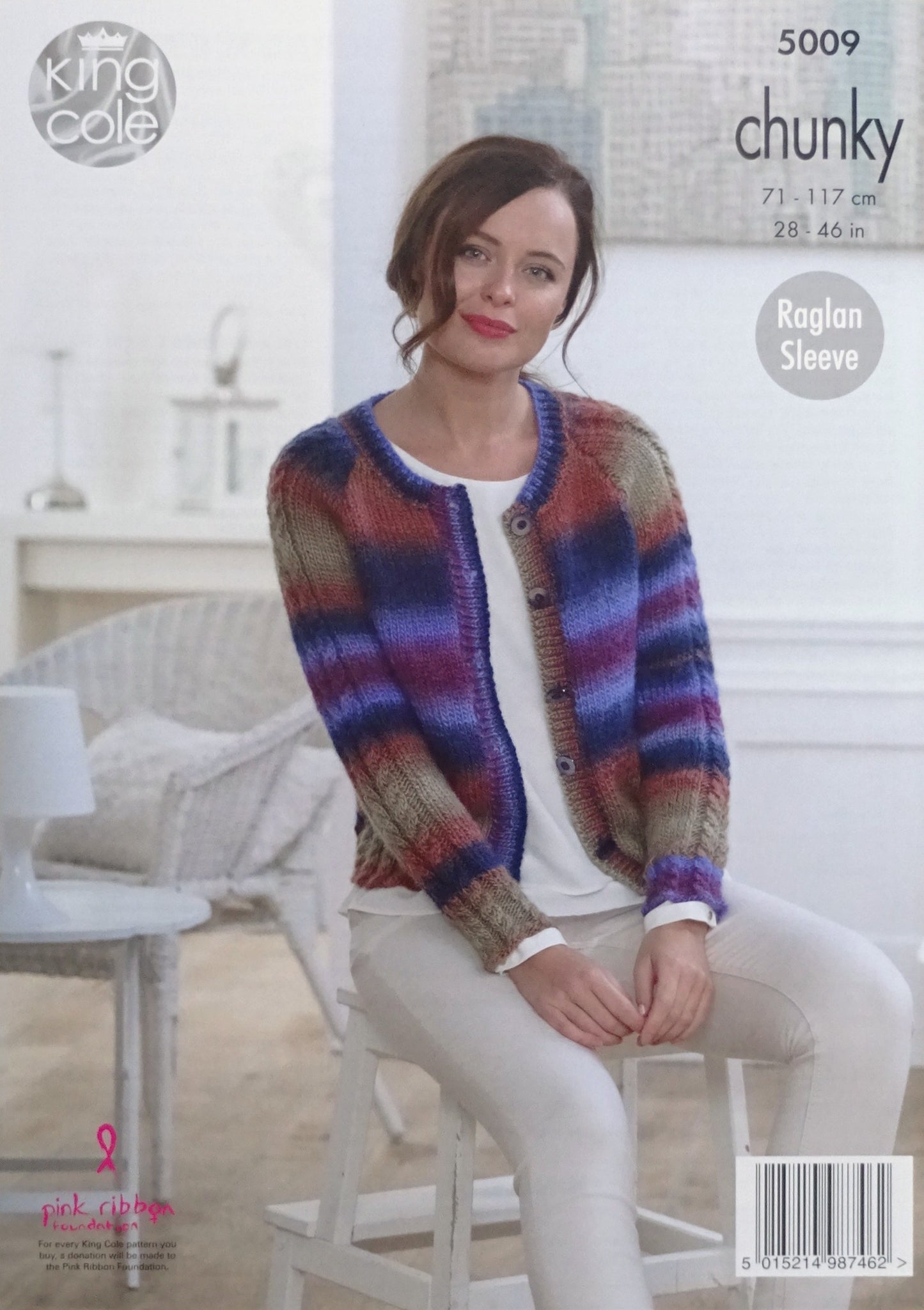 DIGITAL Knitting Pattern Ladies Cable Jumper and Cardigan Riot Chunky King Cole 5009