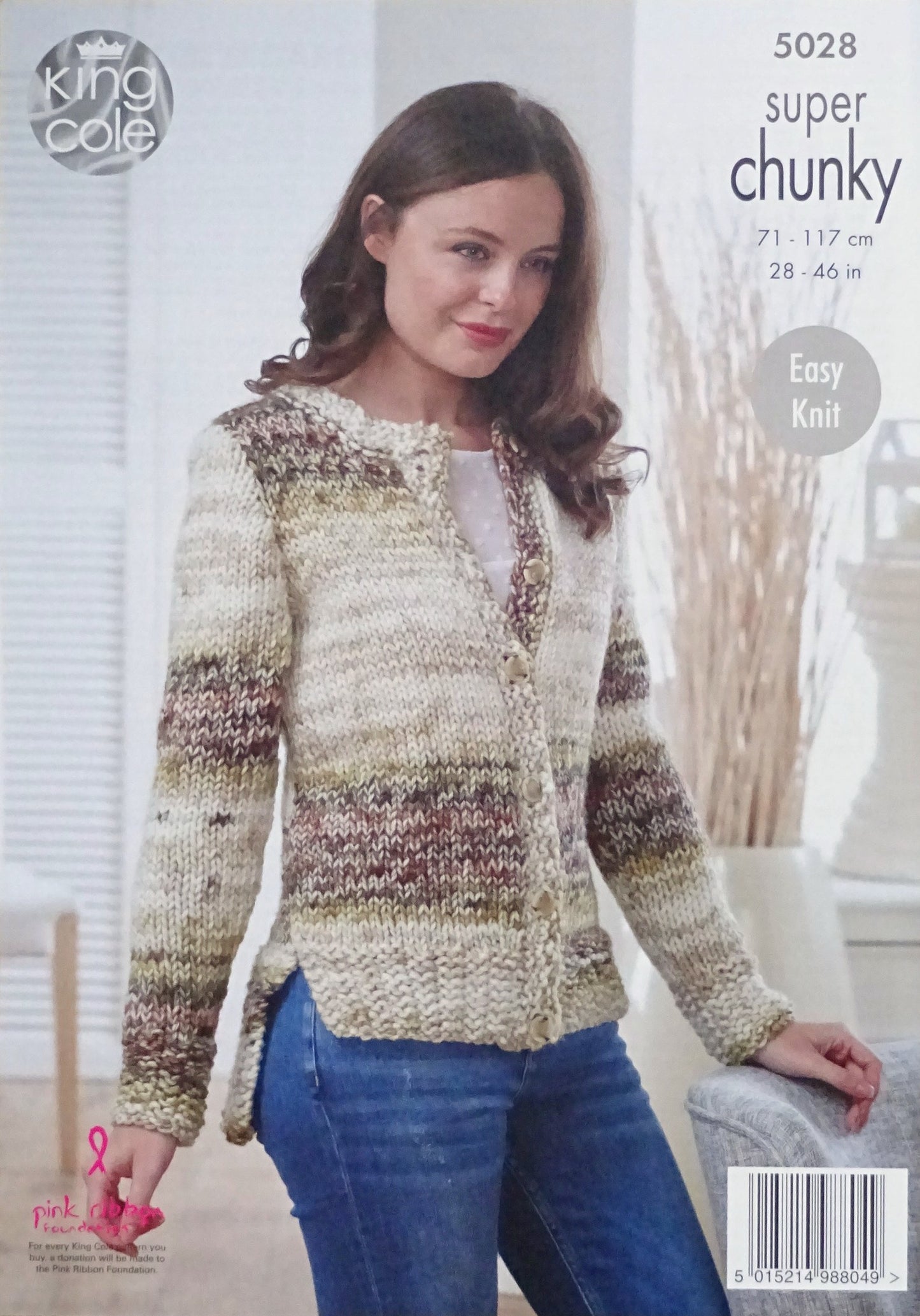 DIGITAL Knitting Pattern Ladies Easy Knit Long Sleeve Jumper &Cardigan Super Chunky 5028