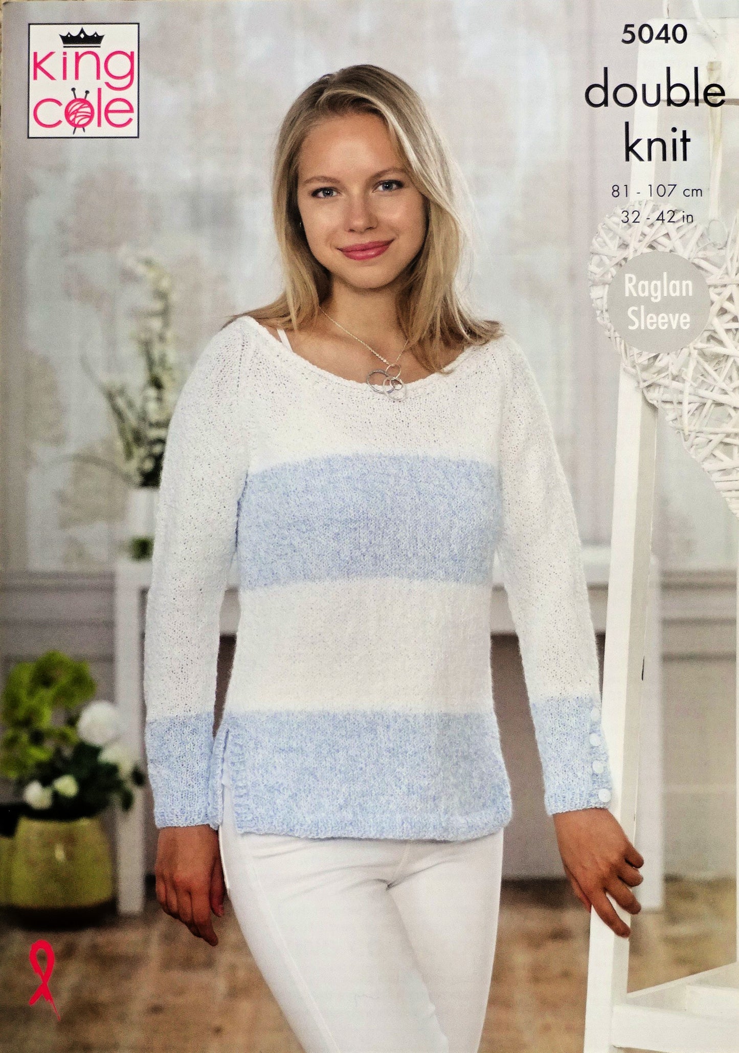 DIGITAL Knitting Pattern Ladies Easy Knit Striped Jumpers King Cole 5040
