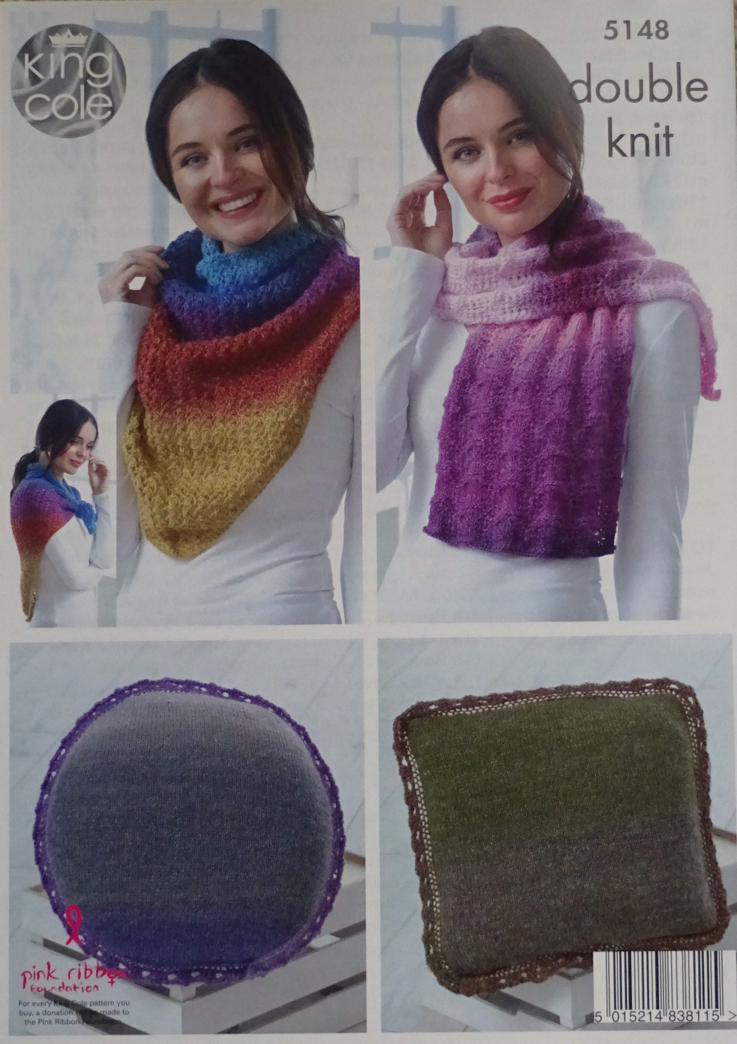 DIGITAL Knitting Pattern Ladies Mittens, Scarf, 2 Wraps & 2 Cushions DK King Cole 5148