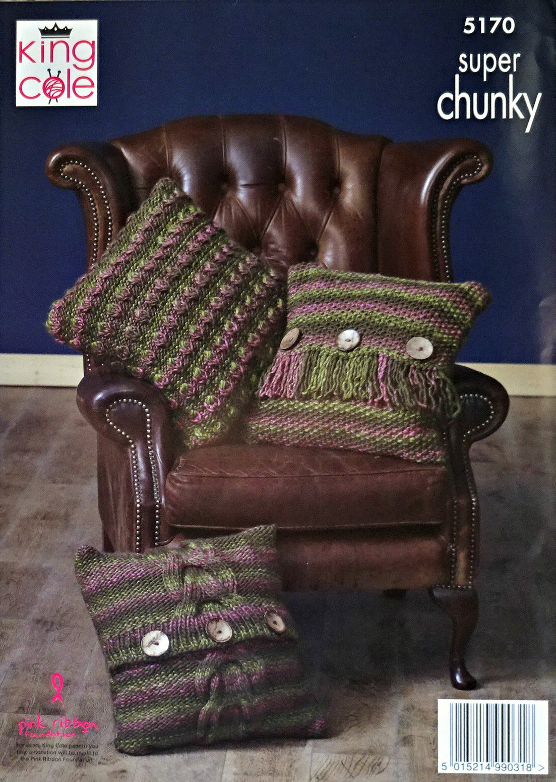 DIGITAL Knitting Pattern Easy Knit Throw and 3 styles Cushion Super Chunky 5170 King Cole