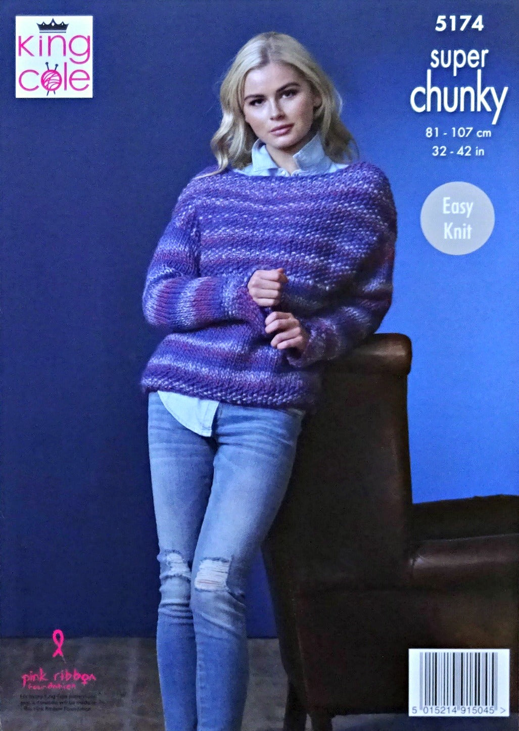 DIGITAL Knitting Pattern Ladies Easy Knit Cowl or Boat Neck Jumpers Super Chunky 5174