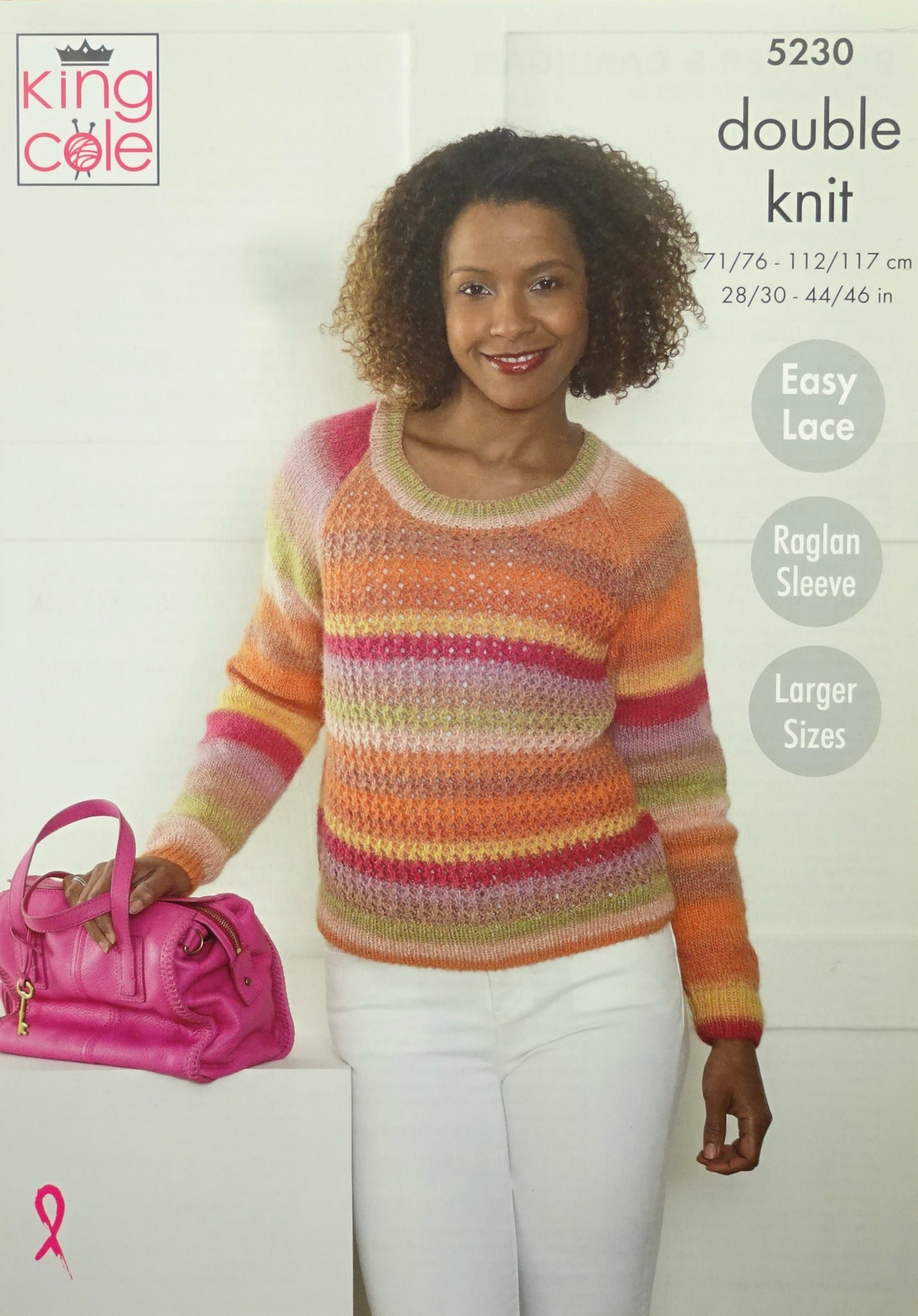 DIGITAL Knitting Pattern Ladies Easy Lace Jumper and Cardigan Riot DK King Cole 5230