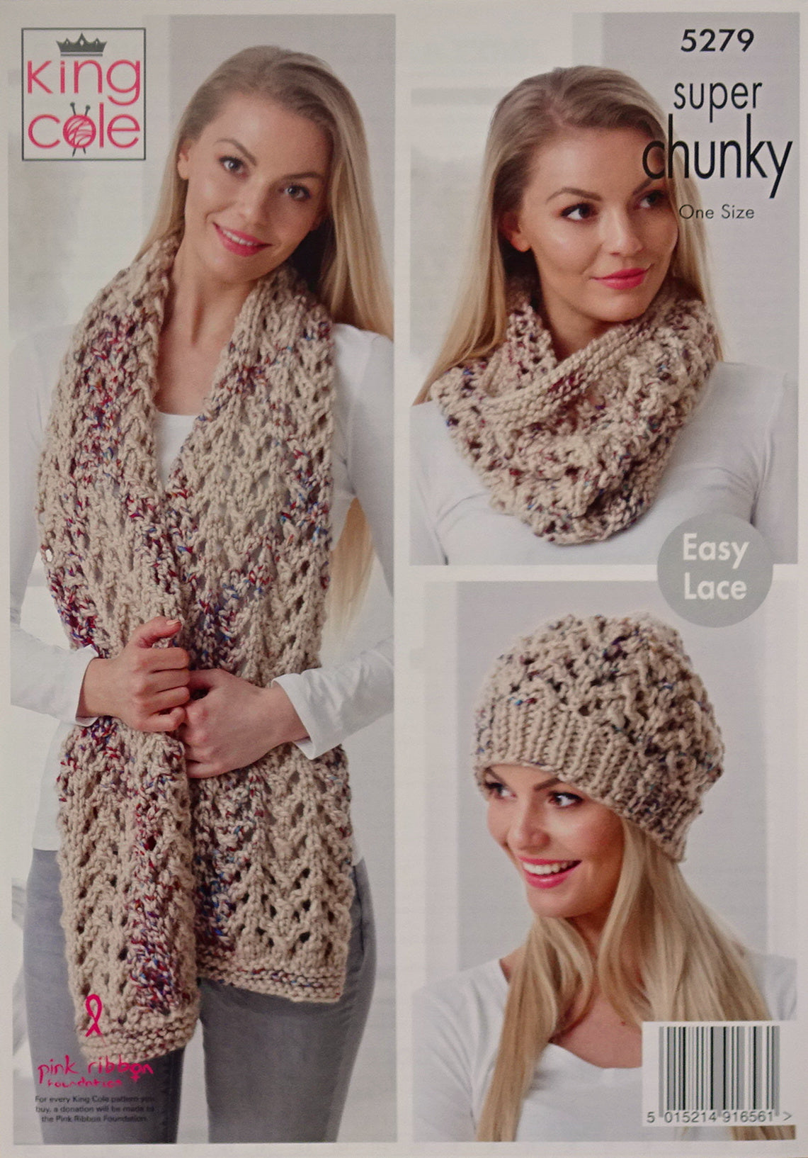 DIGITAL Knitting Pattern Ladies Easy Knit Jumper, Hat, Scarf and Cowl Super Chunky King Cole 5279