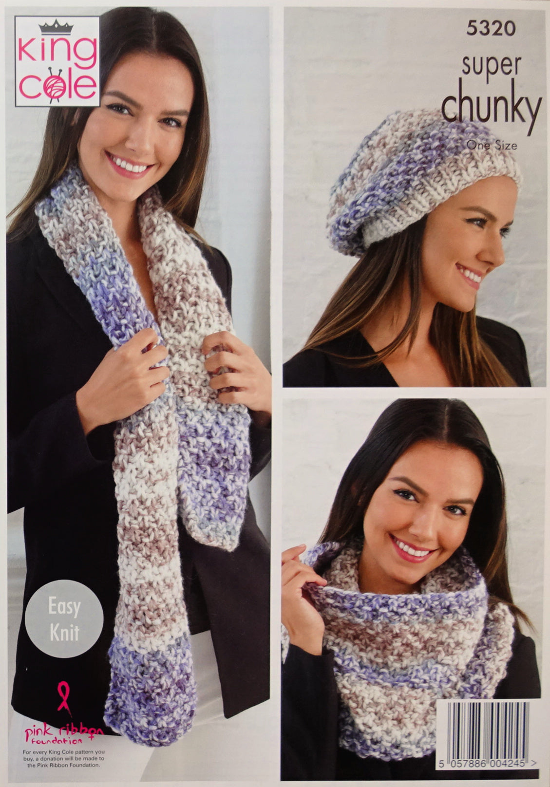 DIGITAL Knitting Pattern Ladies Cable Poncho, Hat, Scarf, Cowl Super Chunky King Cole 5320