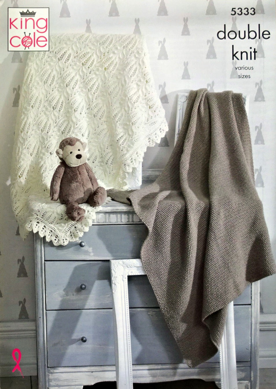 DIGITAL Knitting Pattern 4 Styles of Baby Blankets DK King Cole 5333