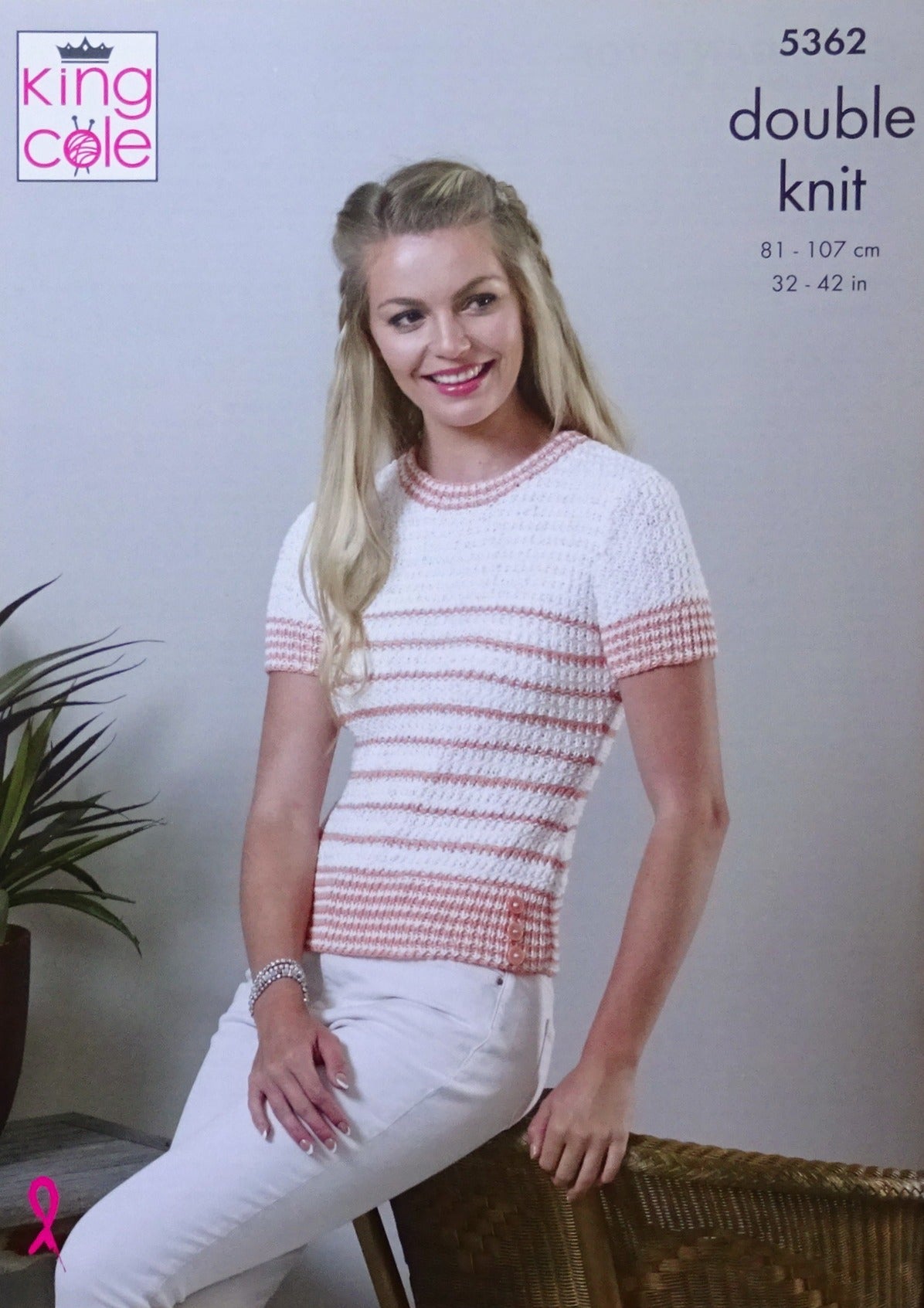 DIGITAL Knitting Pattern Ladies Striped Cardigan and Jumper DK King Cole 5362