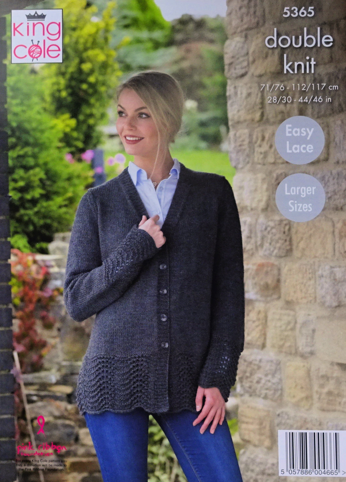 DIGITAL Knitting Pattern Ladies Jumper and Cardigan with Lace Wave Hem DK King Cole 5365