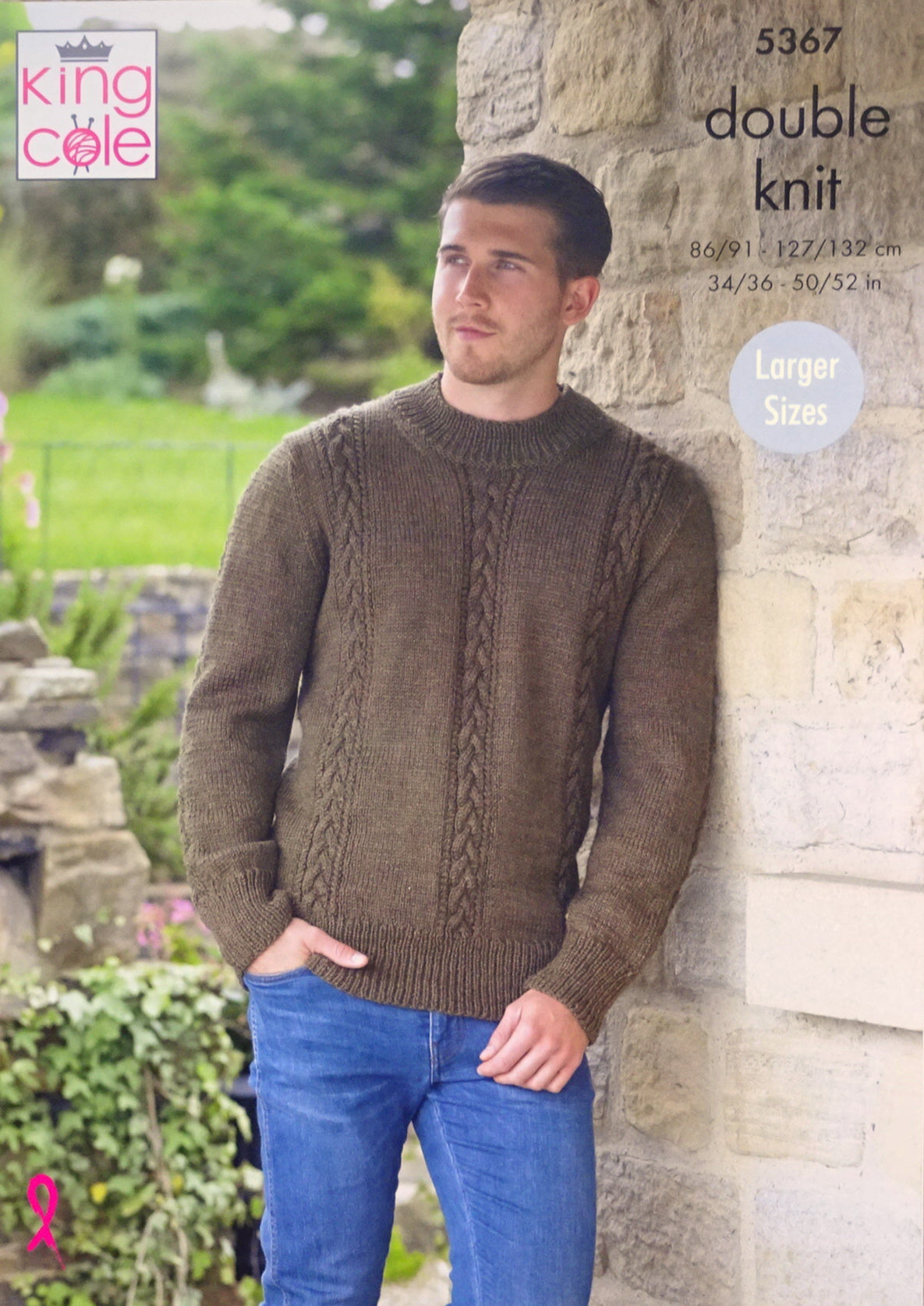 DIGITAL Knitting Pattern Men's Long Sleeve Cable Jumper and Sleeveless Cable Jumper DK King Cole 5367