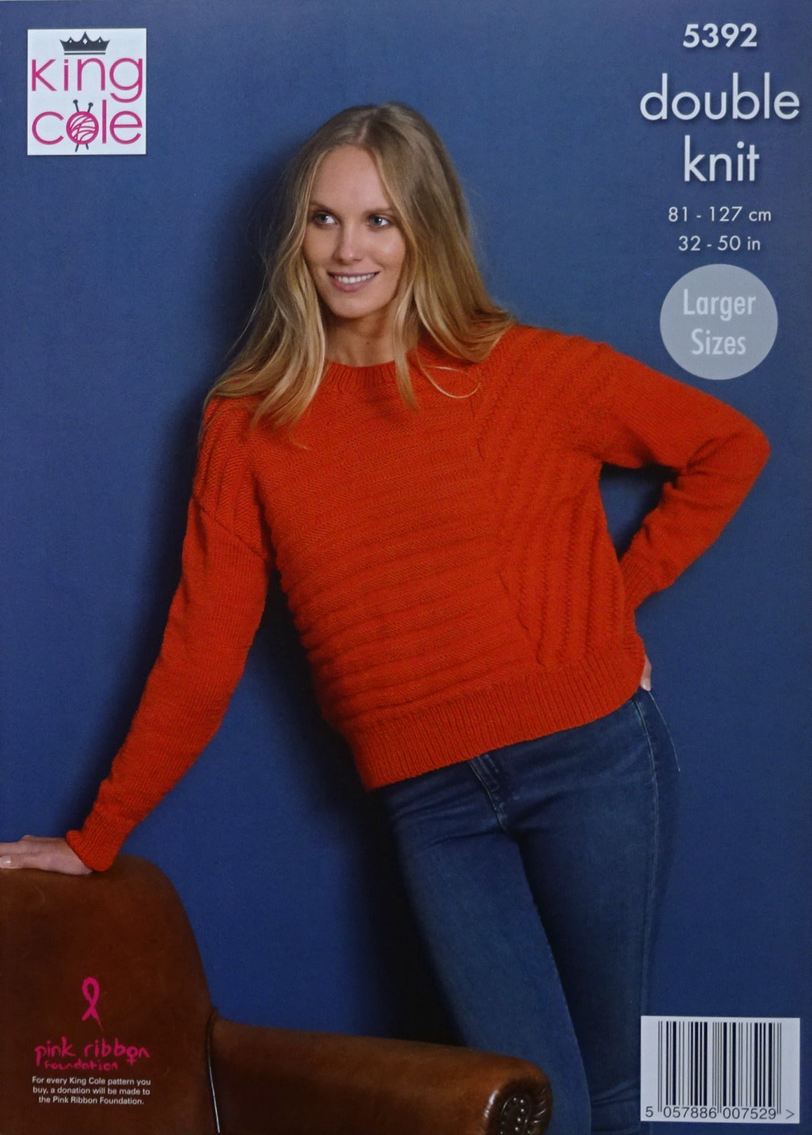 DIGITAL Knitting Pattern Ladies Textured Jumper, Hat and Scarf DK King Cole 5392