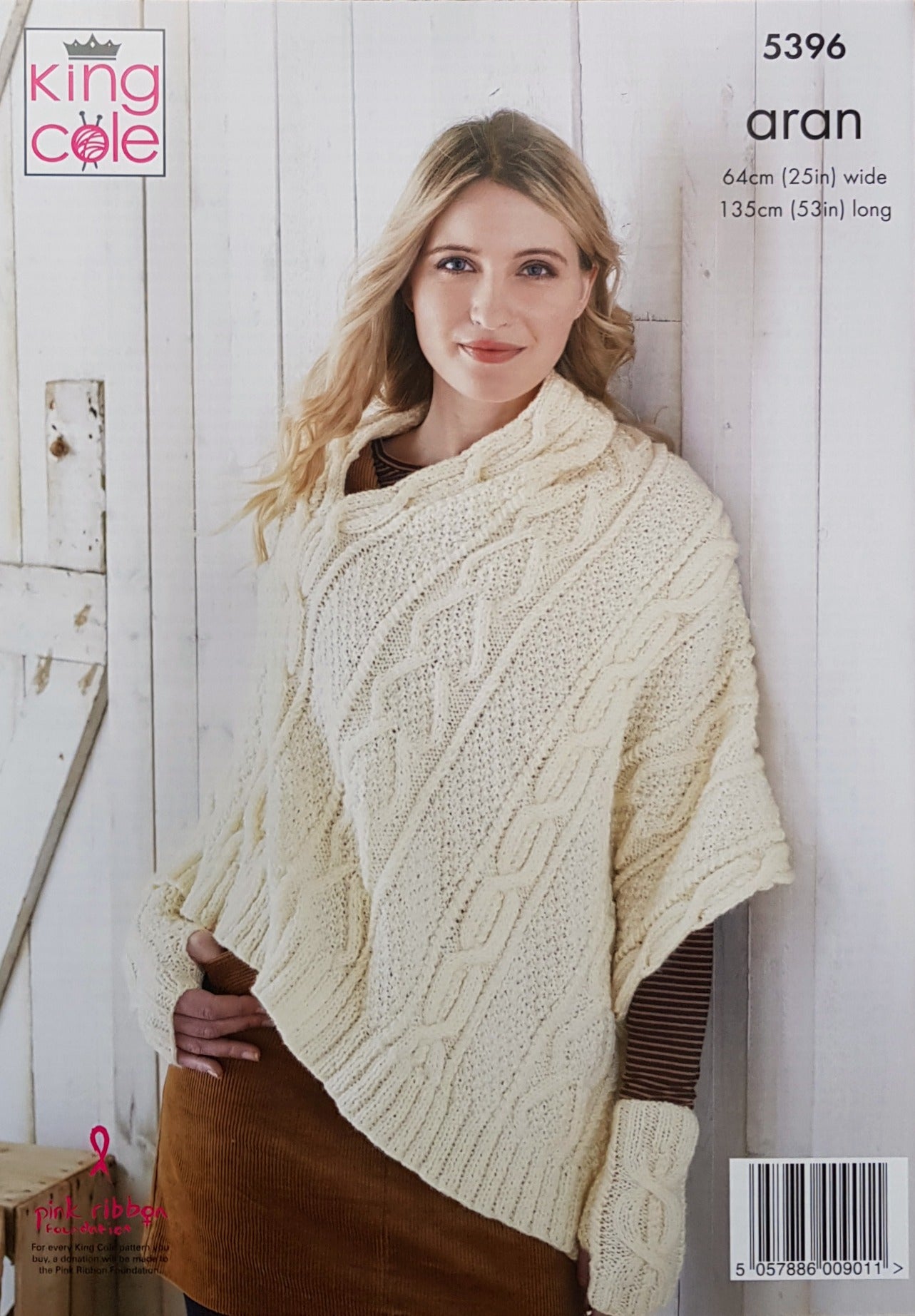 DIGITAL Knitting Pattern Ladies Cable Jumper, Poncho and Hand Warmers Aran King Cole 5396
