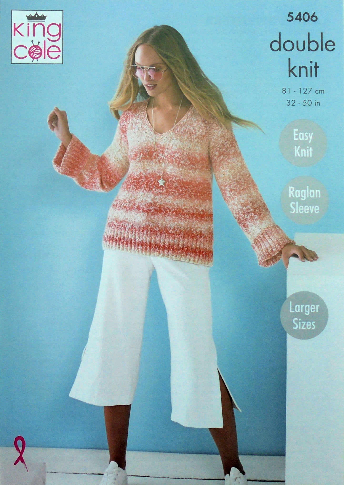 DIGITAL Knitting Pattern Ladies Easy Knit Summer Jumpers King Cole 5406
