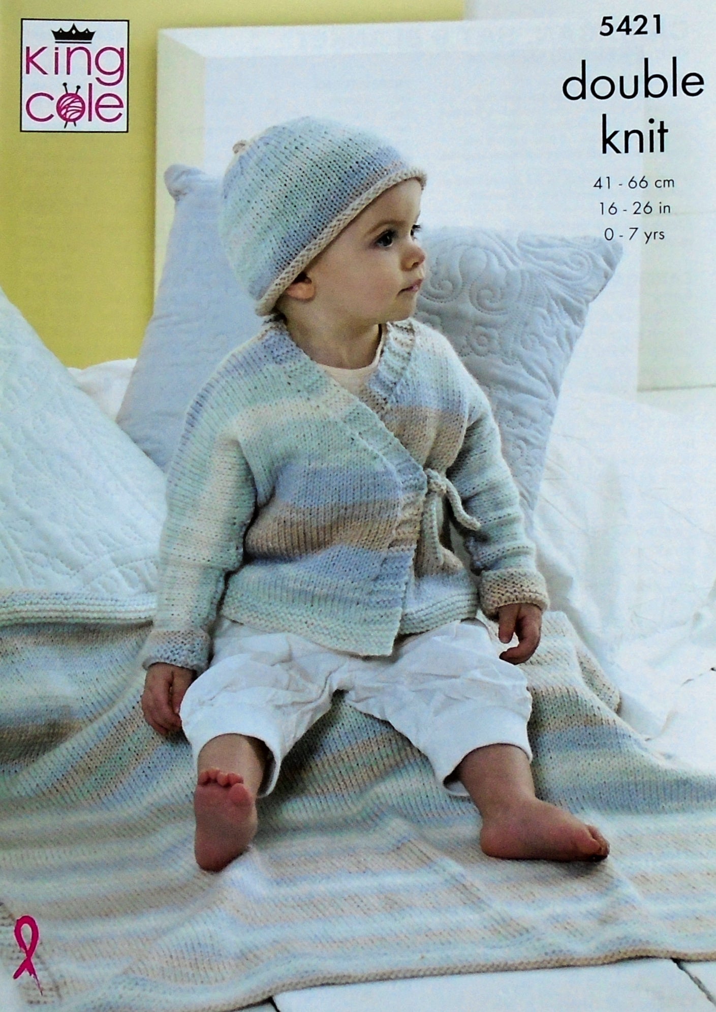 DIGITAL Knitting Pattern Babies Cardigan, Beanie Hat and Blanket Beaches DK King Cole 5421