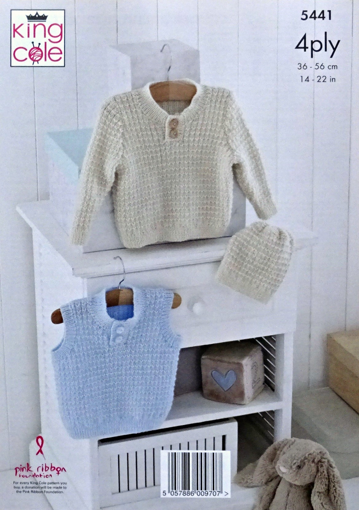 DIGITAL Knitting Pattern Baby Jumper Slipover & Hat Comfort 4ply King Cole 5441