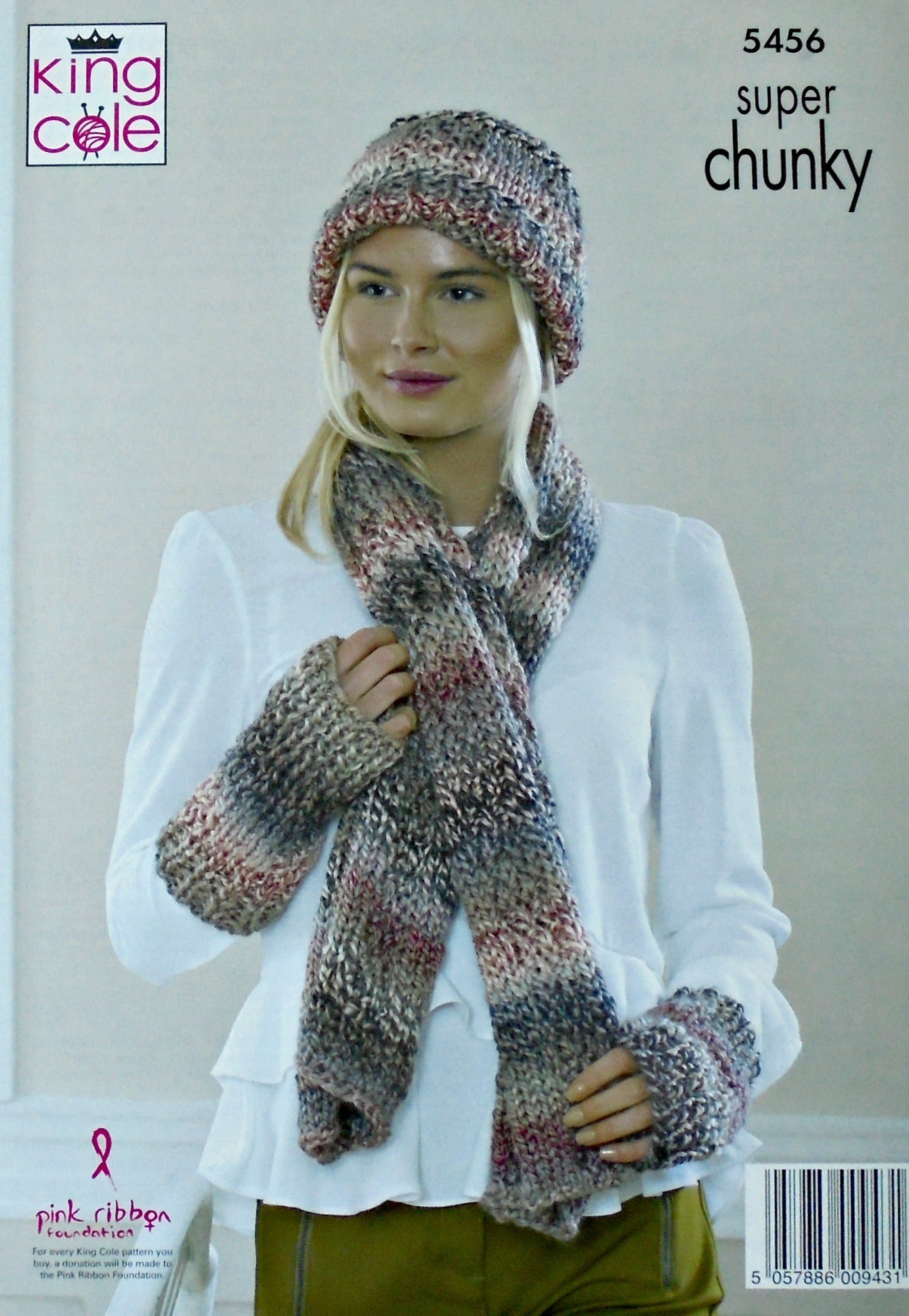 DIGITAL Knitting Pattern Ladies Easy Knit Jacket Hat Scarf Super Chunky King Cole 5456