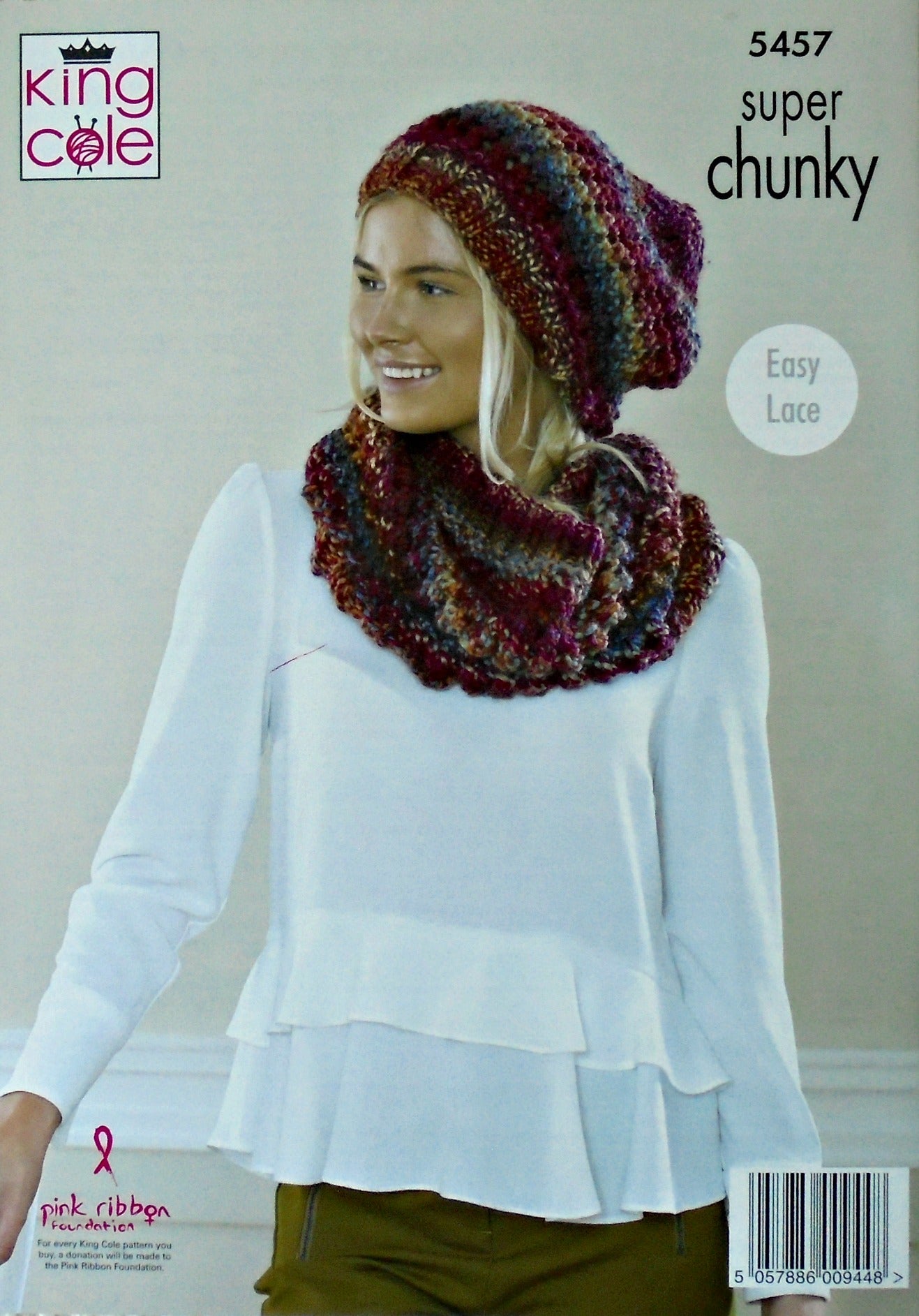 DIGITAL Knitting Pattern Ladies Easy Lace Jacket, Cowl and Hat Super Chunky King Cole 5457