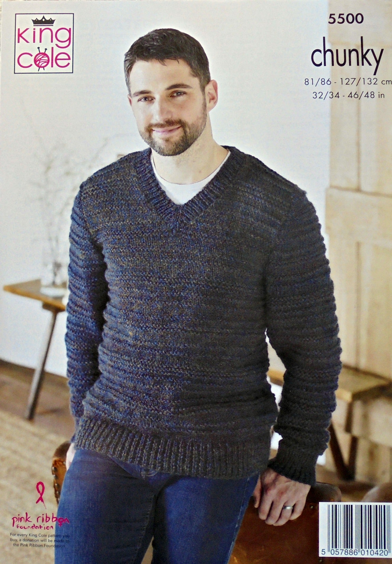 DIGITAL Knitting Pattern Mens and Ladies Easy Knit Textured Jumpers Chunky 5500