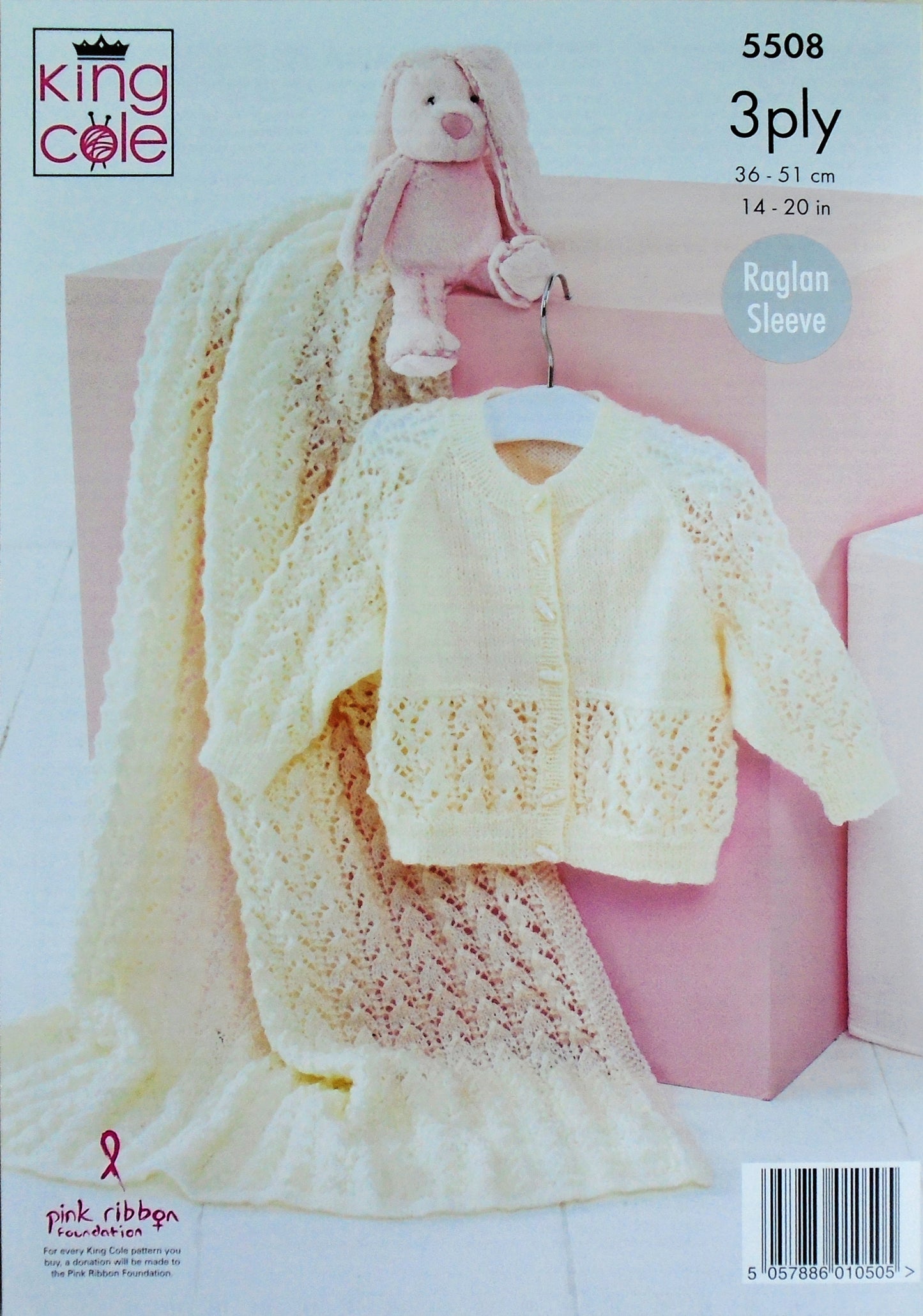 DIGITAL Knitting Pattern Baby Lacy Cardigan & Blanket 3ply King Cole 5508
