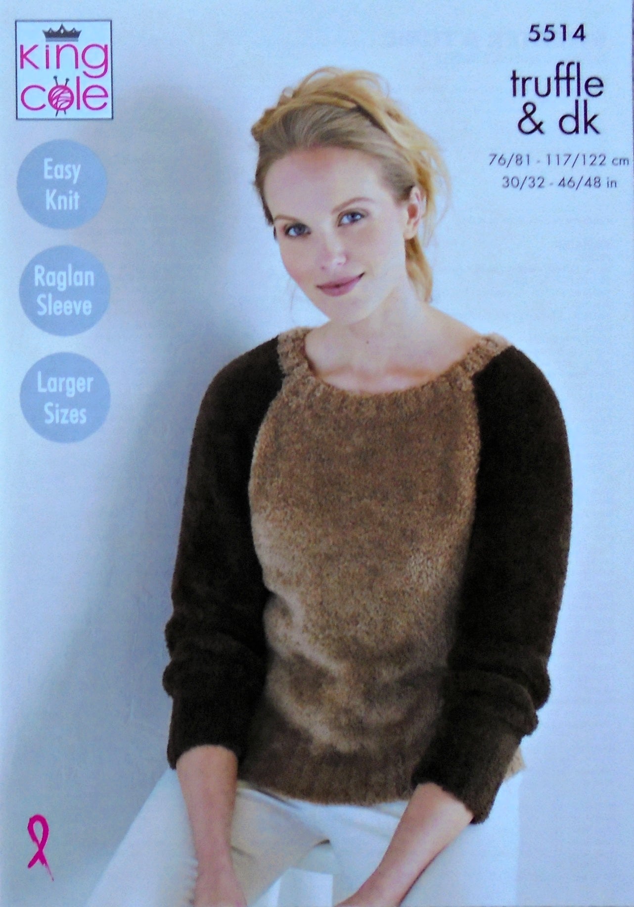 DIGITAL Knitting Pattern Ladies Easy Knit Long Sleeve Jumpers DK King Cole 5514