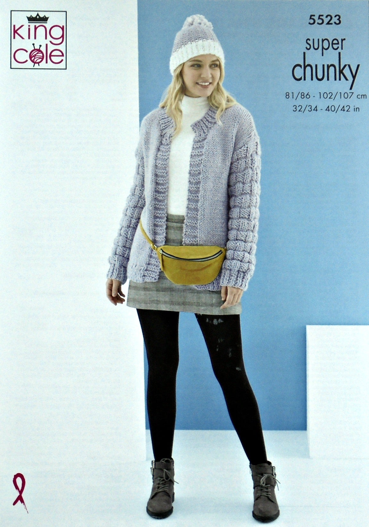 DIGITAL Knitting Pattern Ladies Cardigan Jacket and Hats Super Chunky King Cole 5523