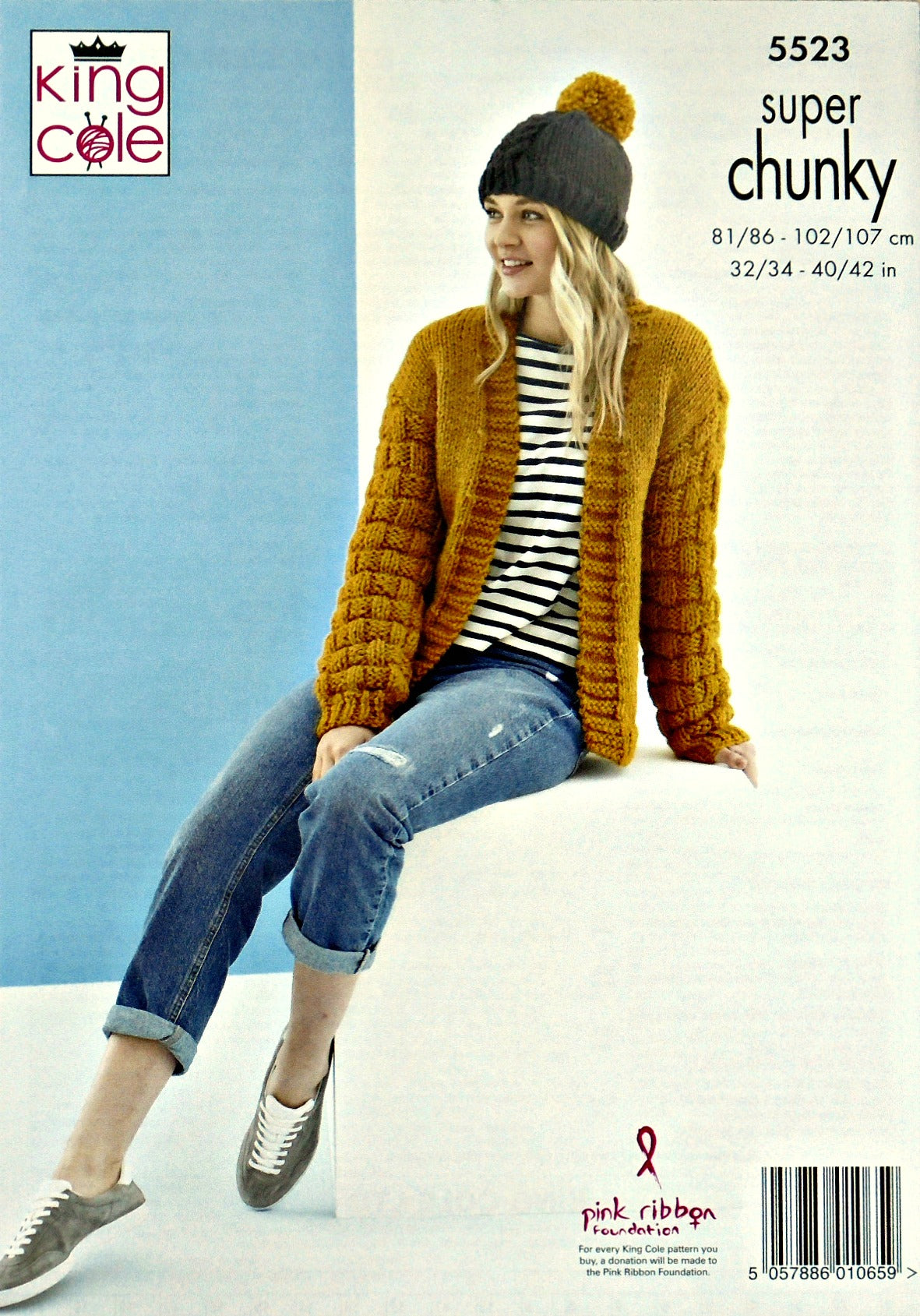 DIGITAL Knitting Pattern Ladies Cardigan Jacket and Hats Super Chunky King Cole 5523