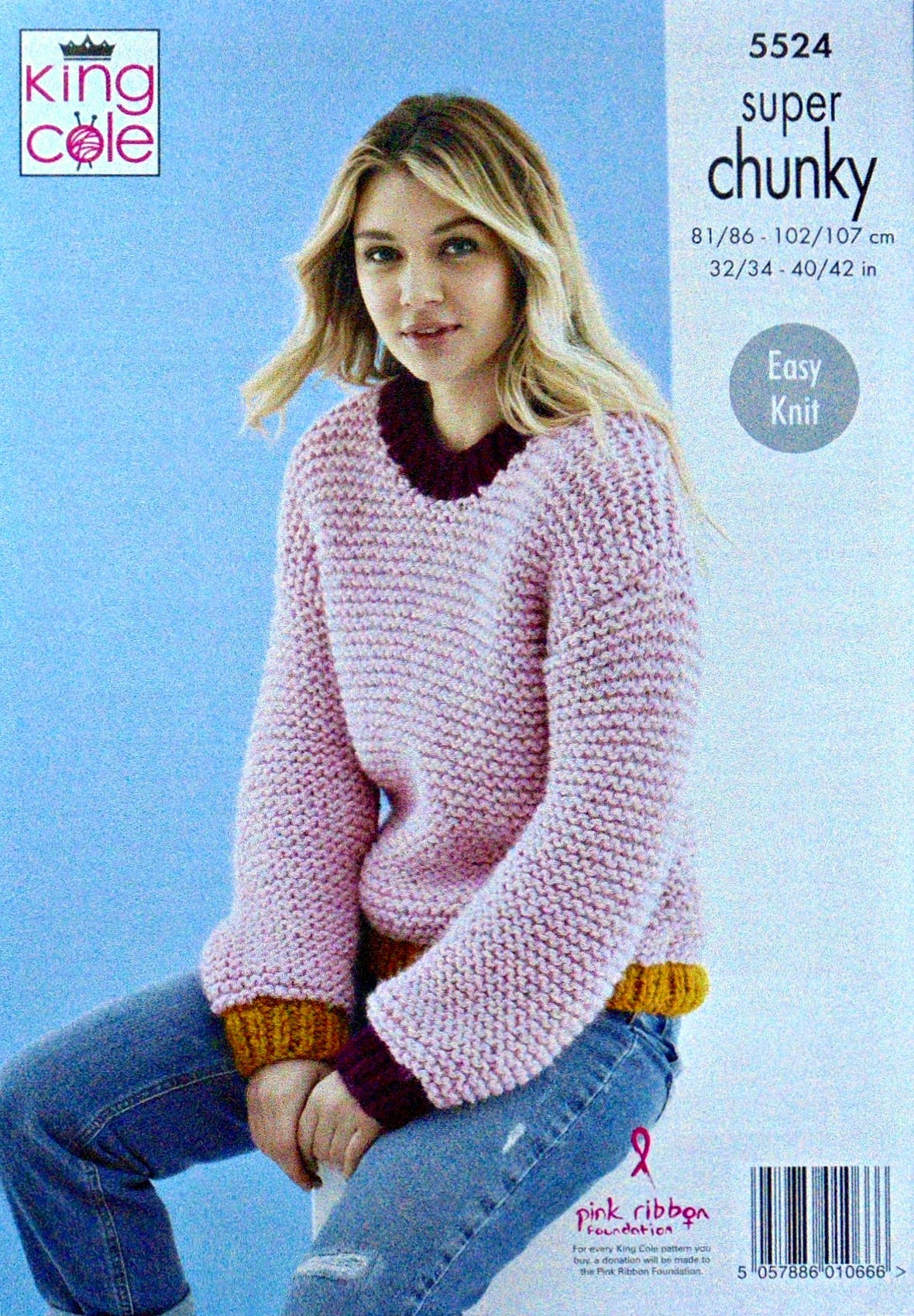 DIGITAL Knitting Pattern Ladies Very Easy Knit Jumpers Super Chunky King Cole 5524