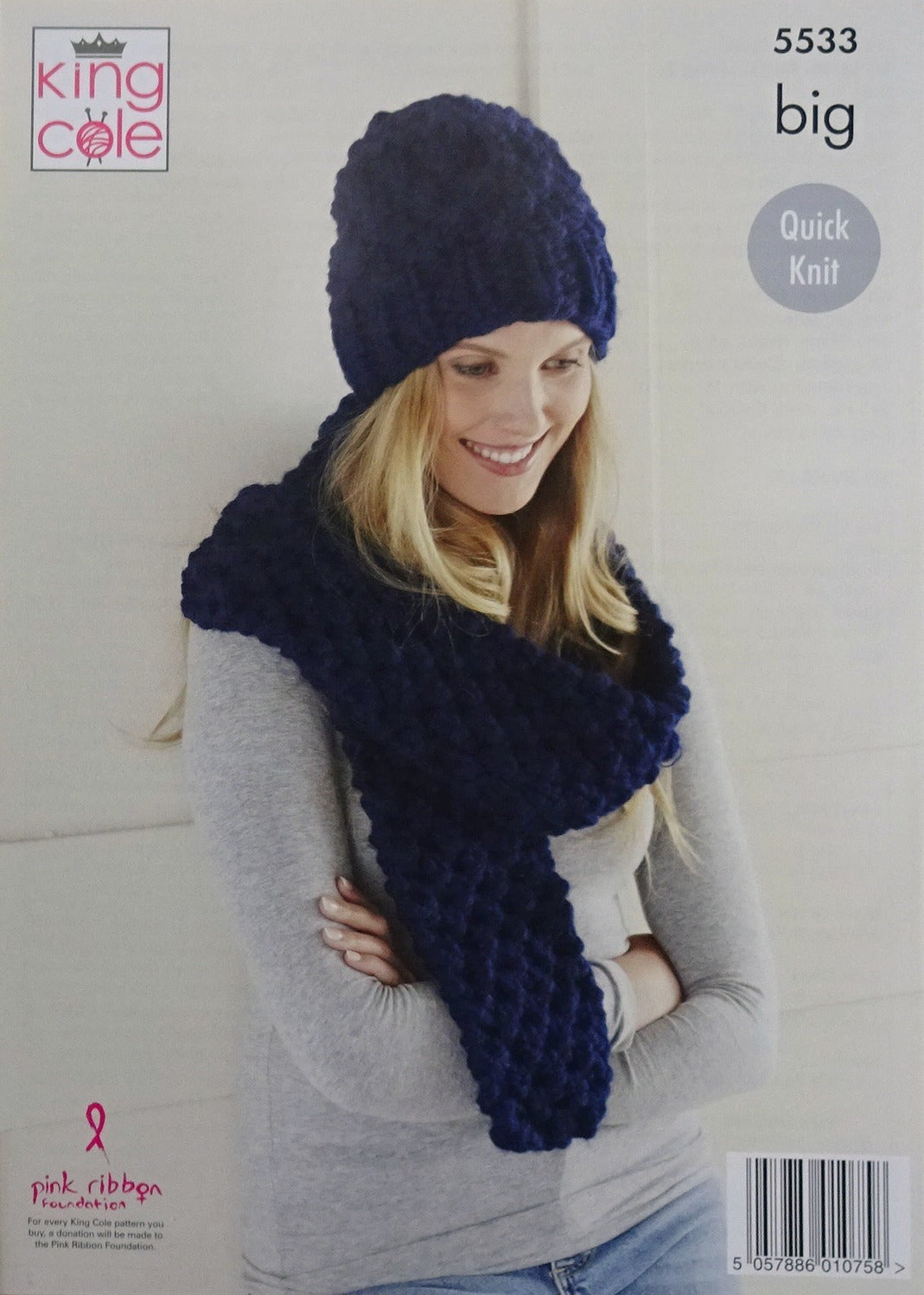 DIGITAL Knitting Pattern Ladies Very Easy Knit Hats, Scarf and Striped Cowl Mega Chunky King Cole 5533