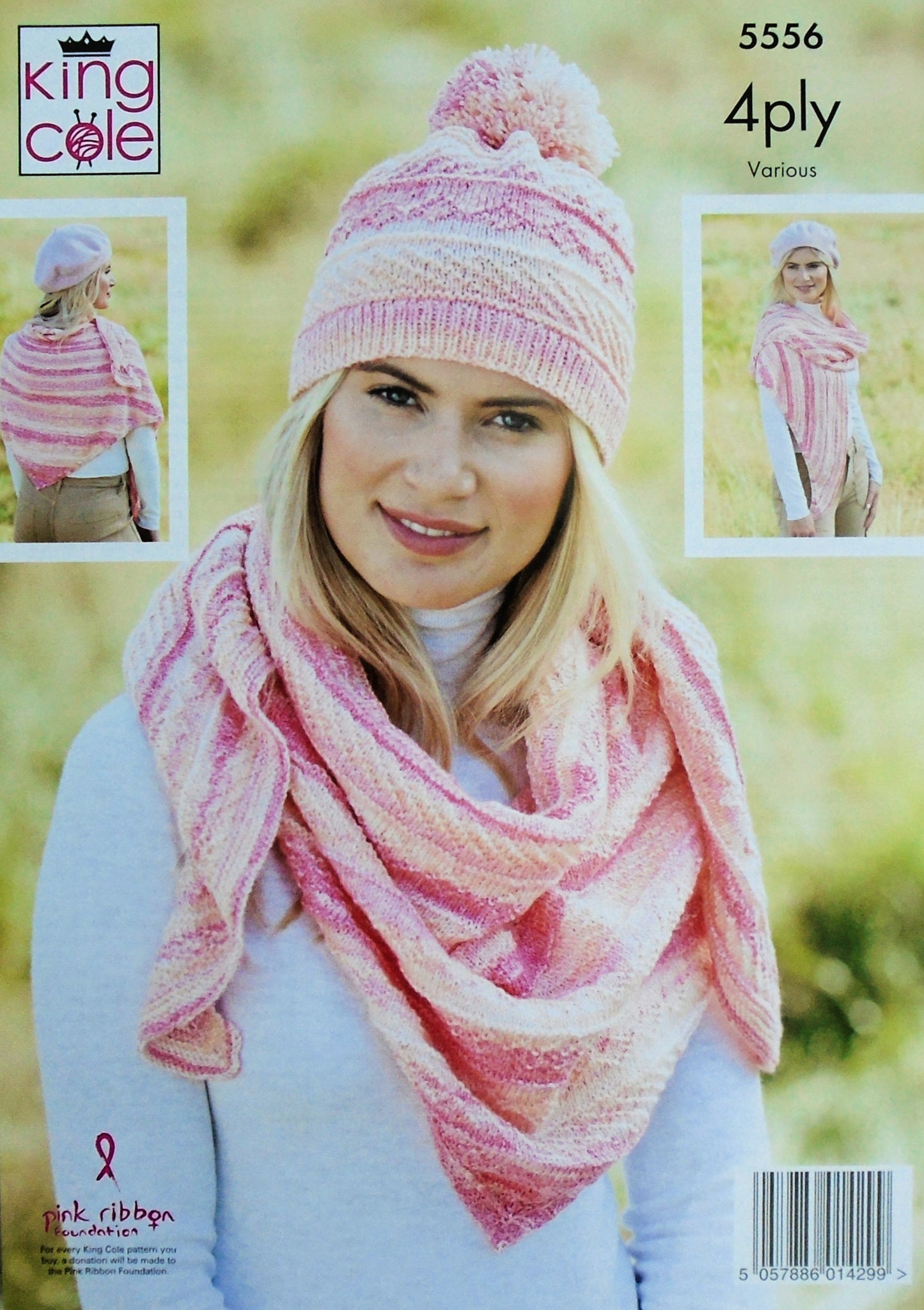 DIGITAL Knitting Pattern Ladies 2 Styles Shawl/Wraps & Hats Drifter 4ply King Cole 5556