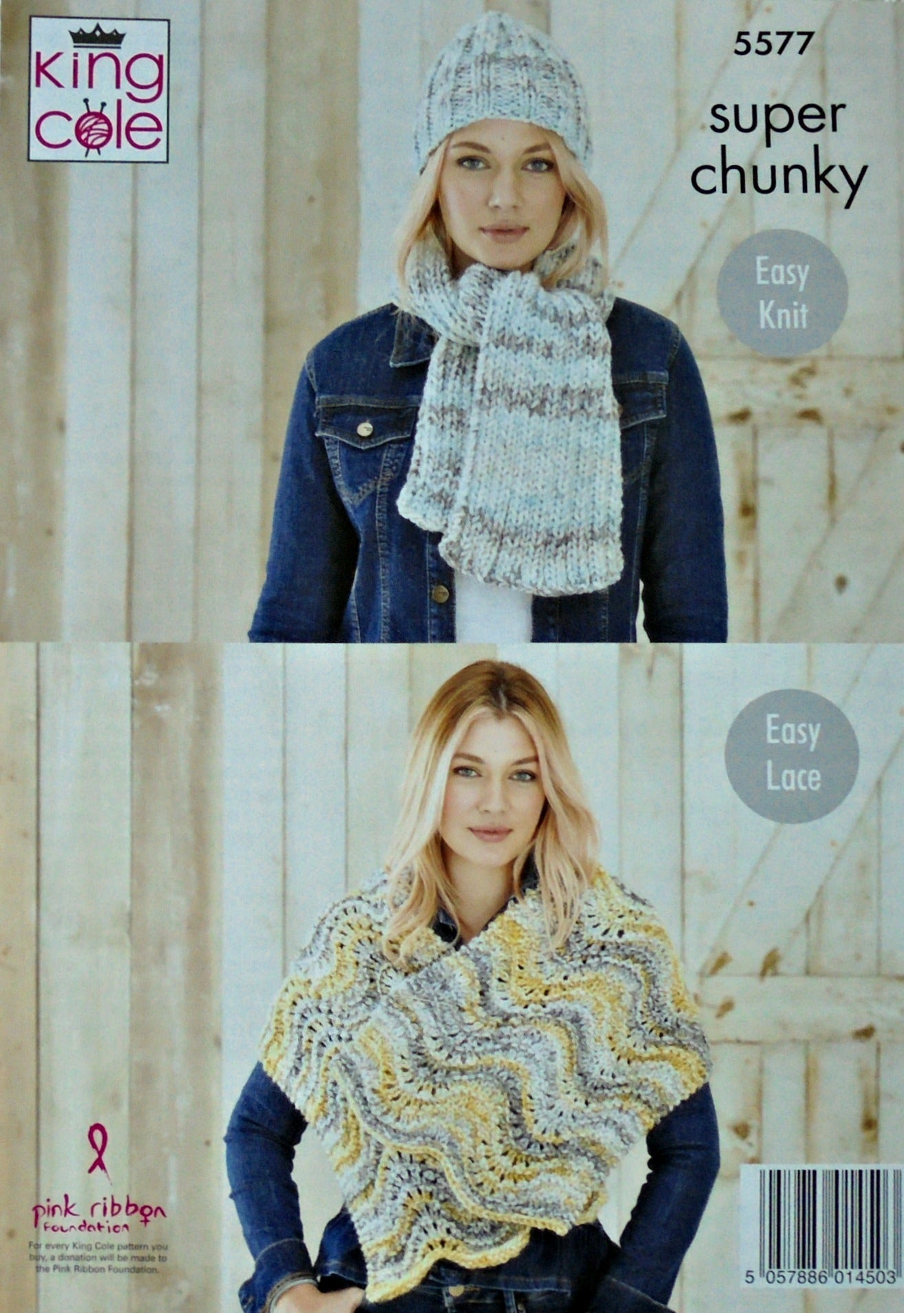 DIGITAL Knitting Pattern Ladies Easy Scarves, Hats, Wrap & Cowl Super Chunky King Cole 5577