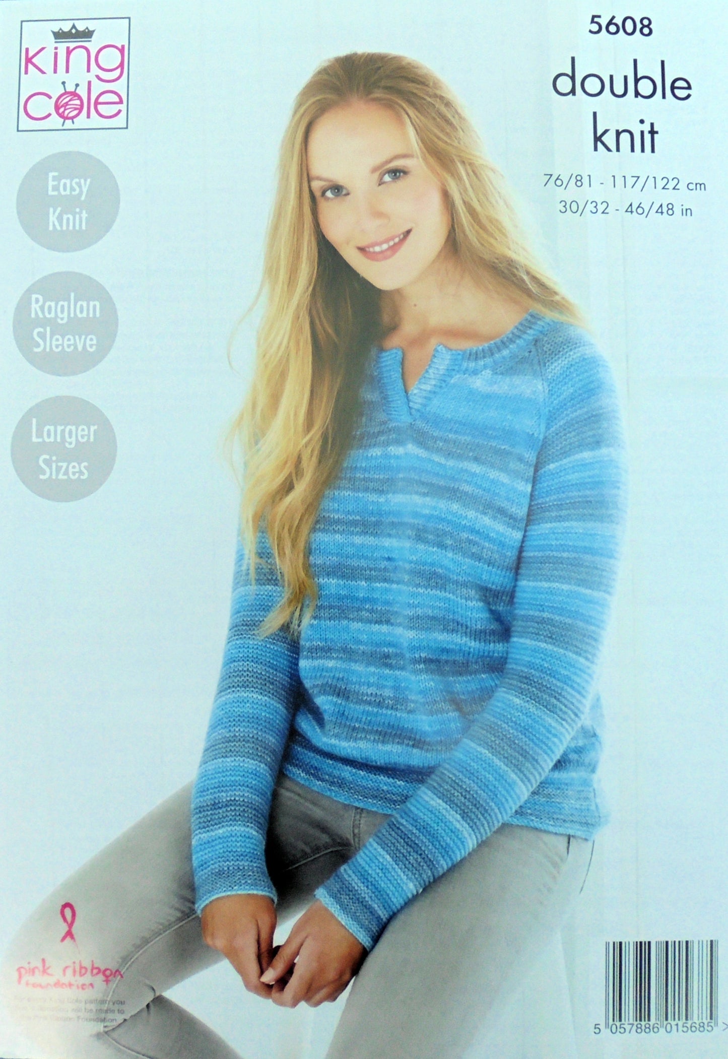DIGITAL Knitting Pattern Ladies Easy Knit Long Sleeve Cardigan &Jumper DK King Cole 5608