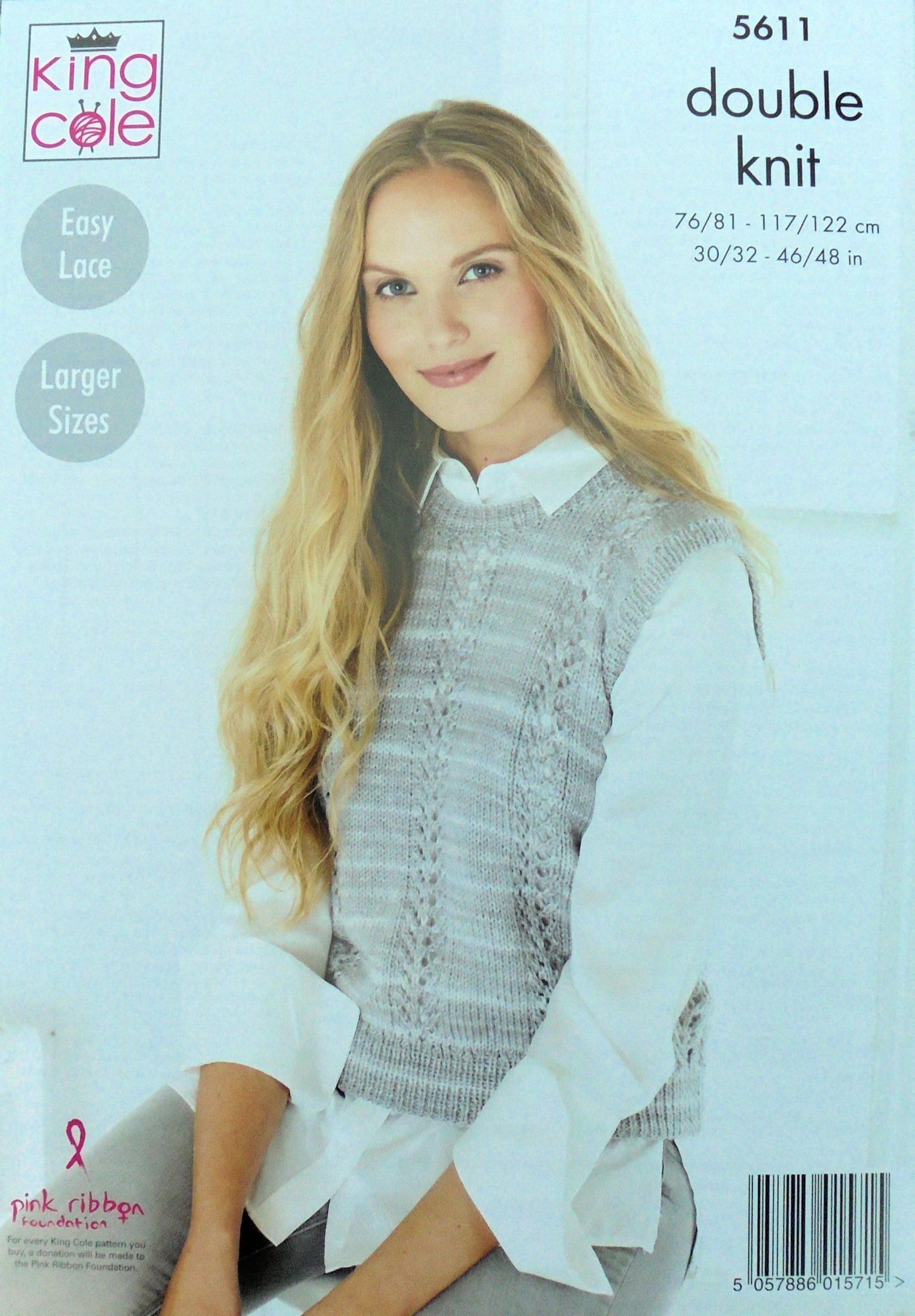 DIGITAL Knitting Pattern Ladies Easy Lace Waistcoat & Top DK King Cole 5611