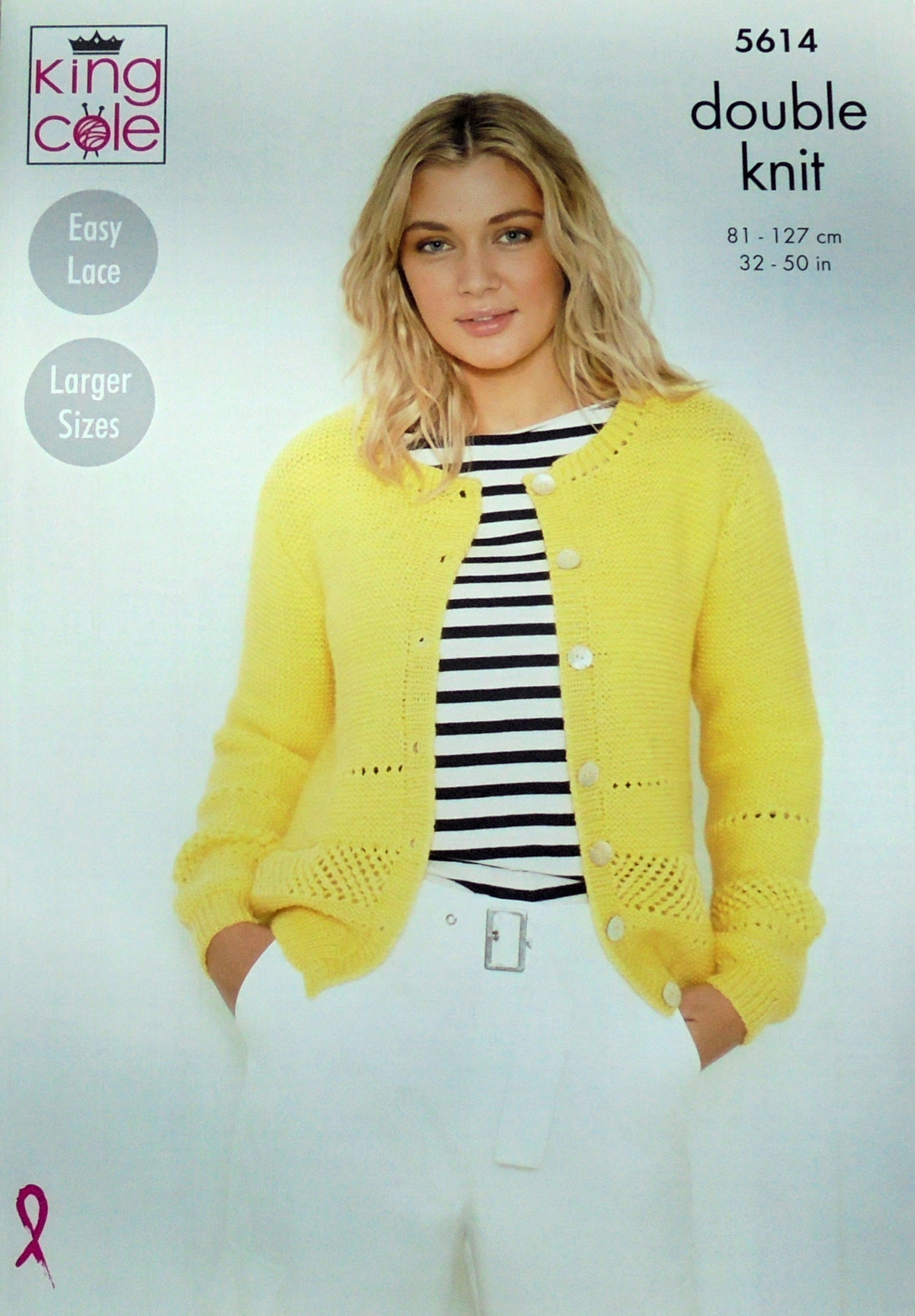 DIGITAL Knitting Pattern Ladies Lace Panel Garter Stitch Cardigan and Jumper DK King Cole 5614