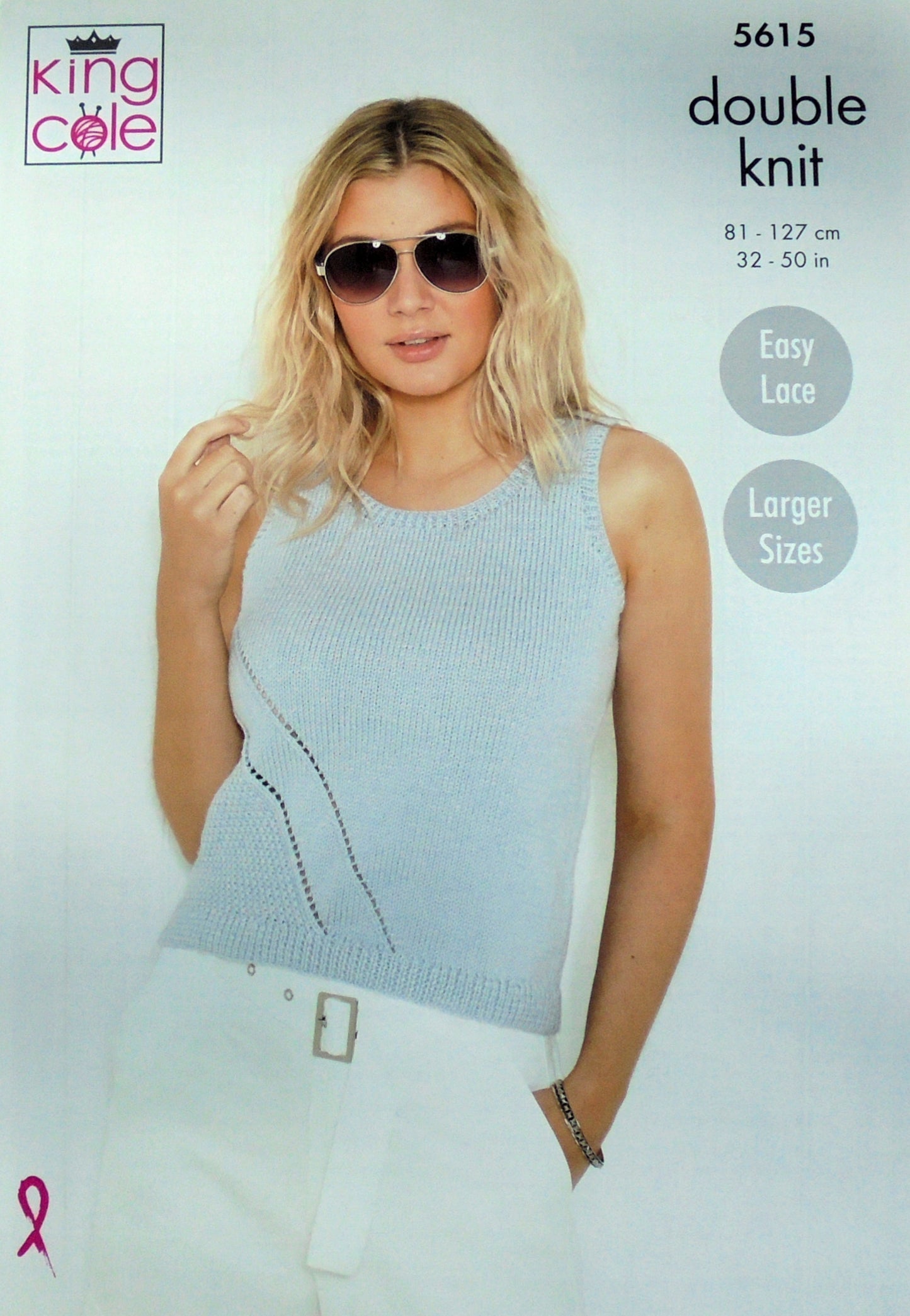 DIGITAL Knitting Pattern Ladies Textured Jumper & Sleeveless Top DK King Cole 5615