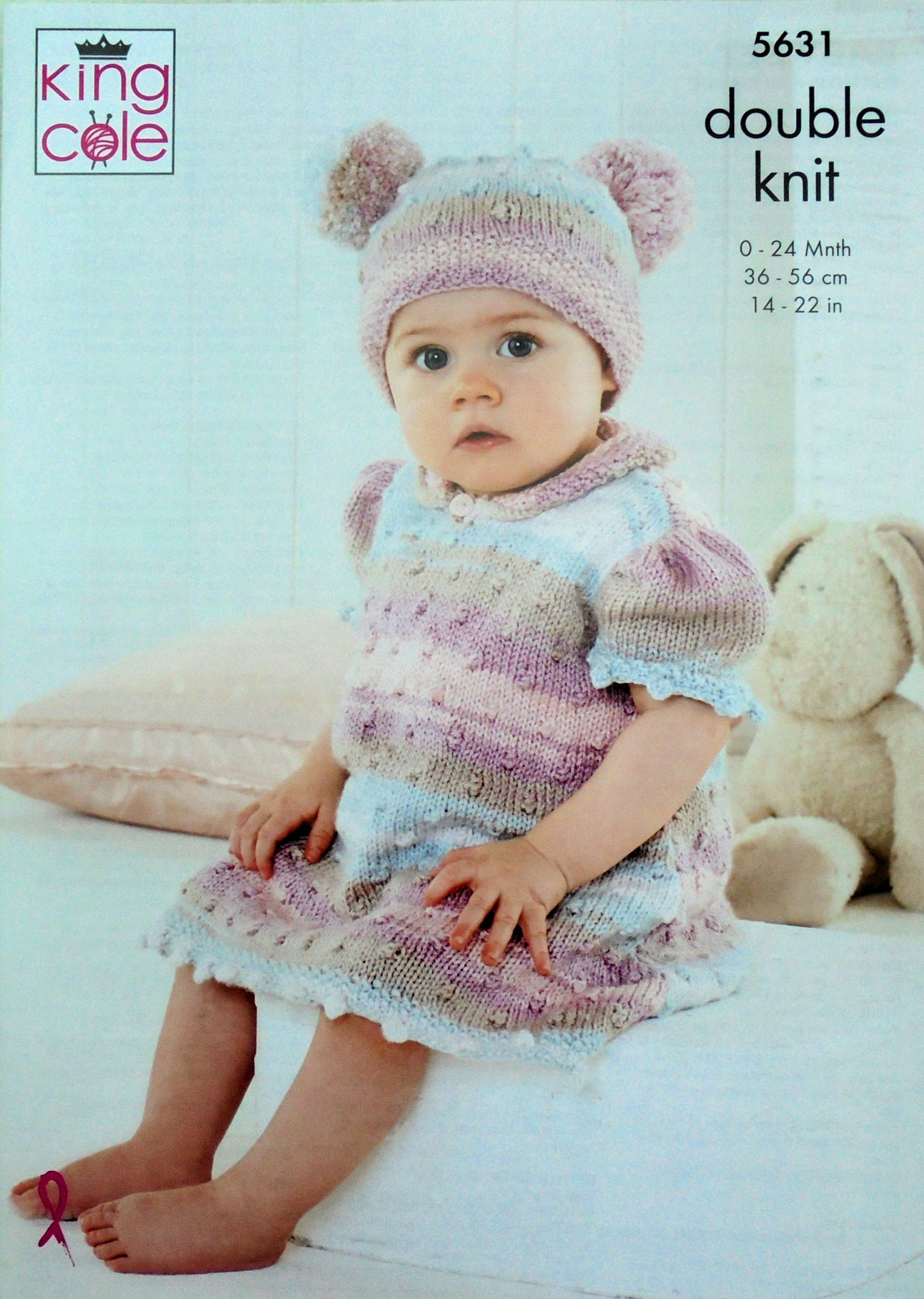 DIGITAL Knitting Pattern Baby Bobble Dress 2 Styles Hat & All-In-One DK King Cole 5631