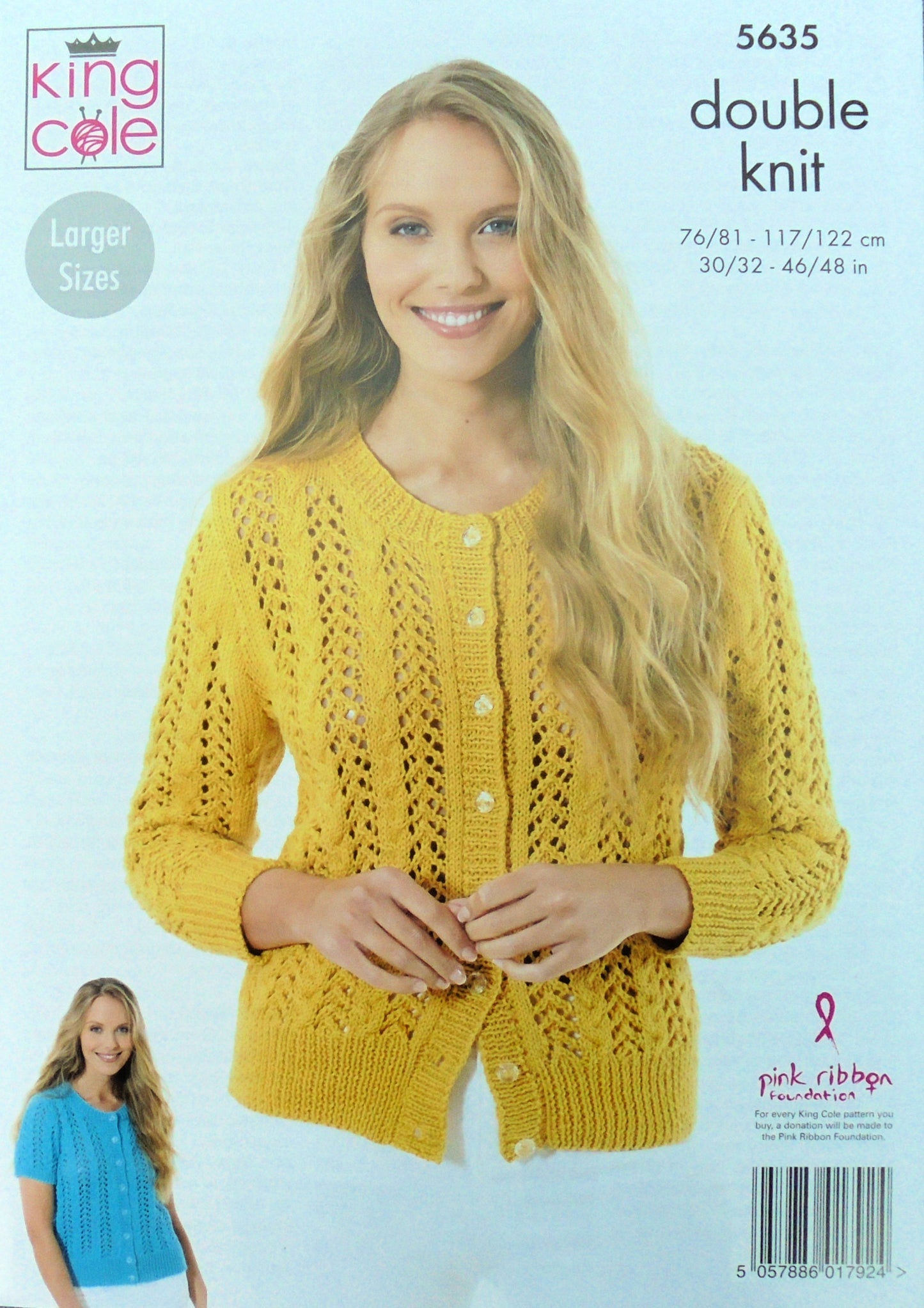 DIGITAL Knitting Pattern Ladies Lacy Jumper and Cardigan Cottonsoft DK King Cole 5635