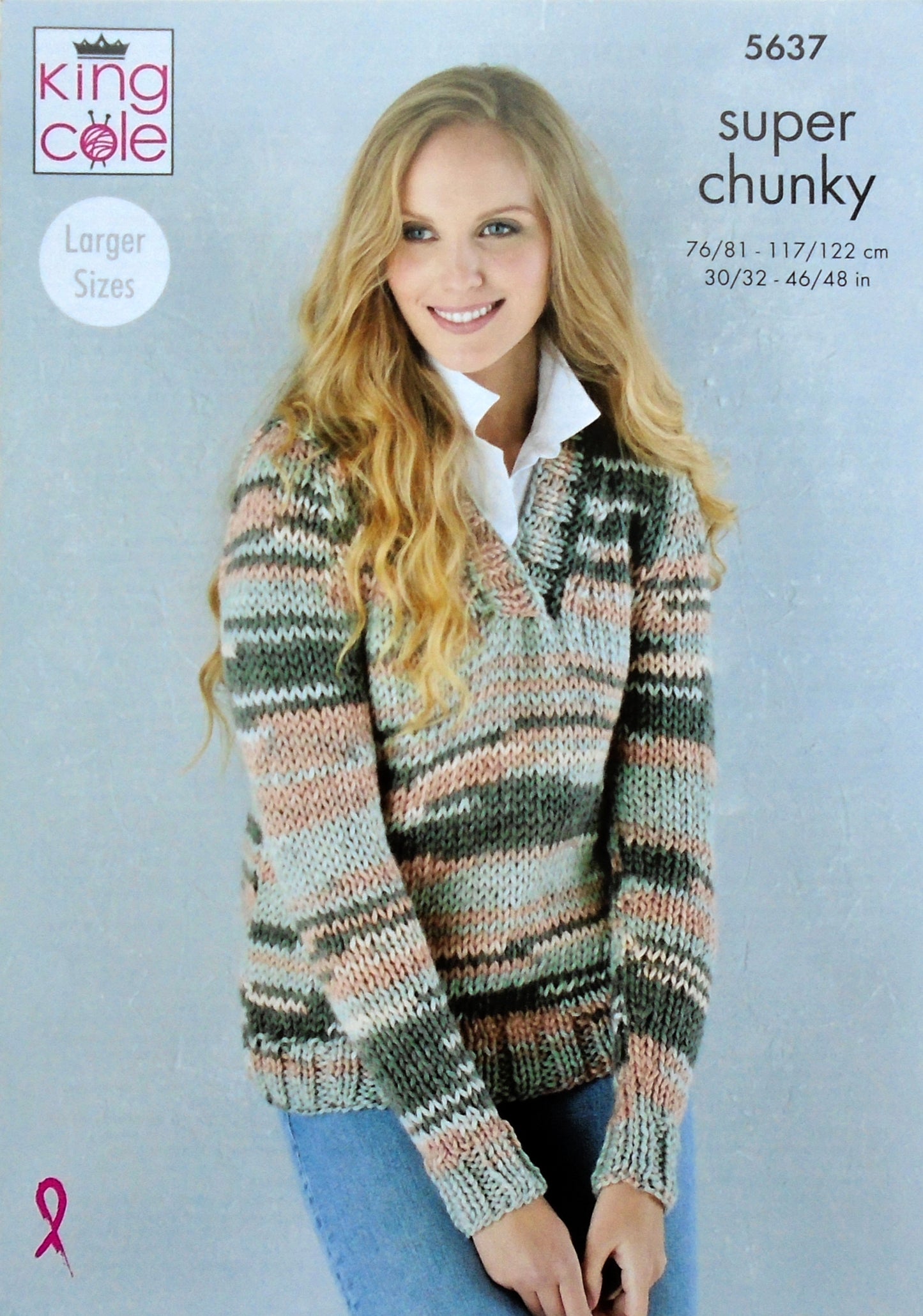 DIGITAL Knitting Pattern Ladies Easy Knit Jumper & Cardigan Super Chunky King Cole 5637