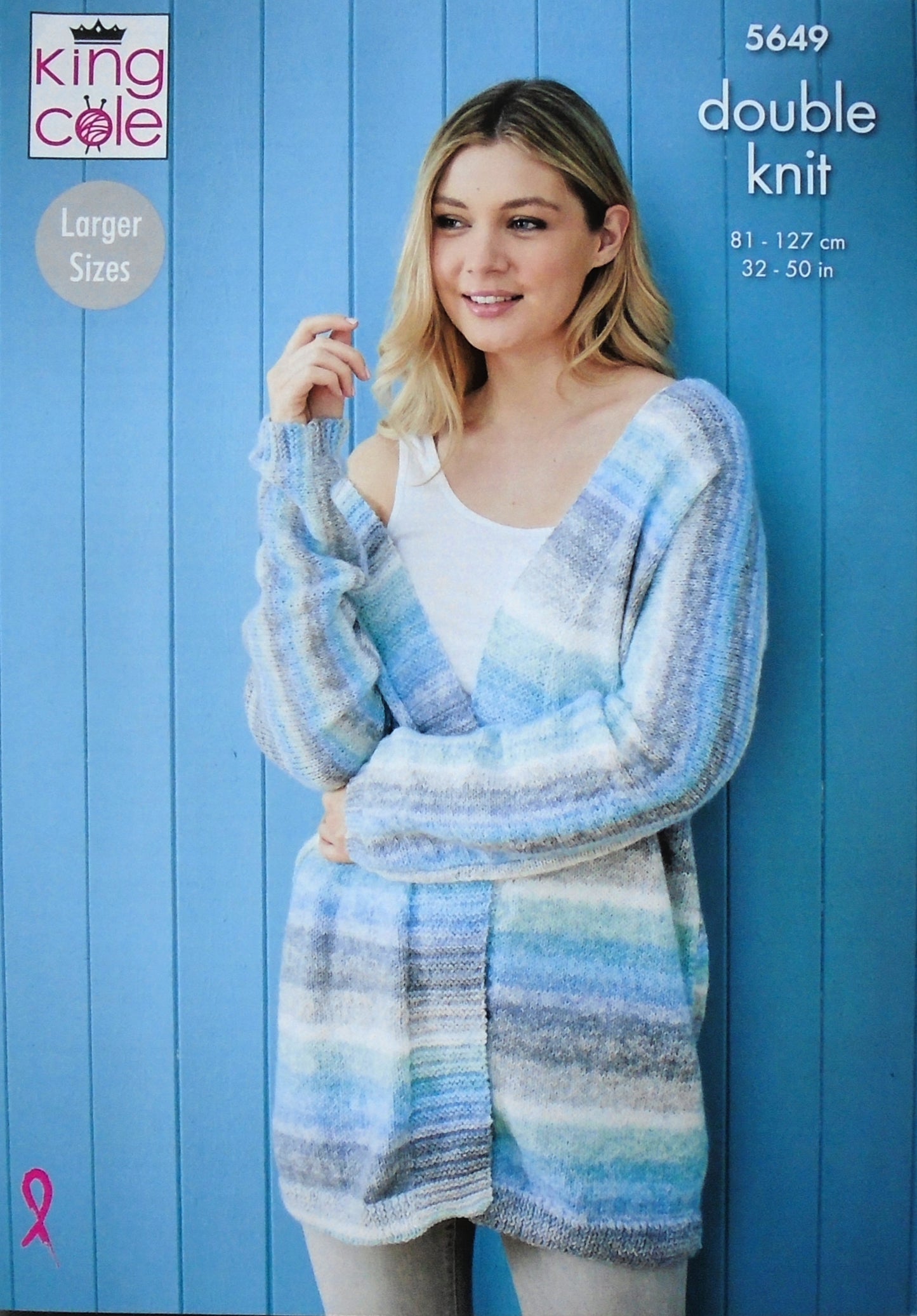DIGITAL Knitting Pattern Ladies Easy Knit Cardigan in 2 Lengths DK King Cole 5649