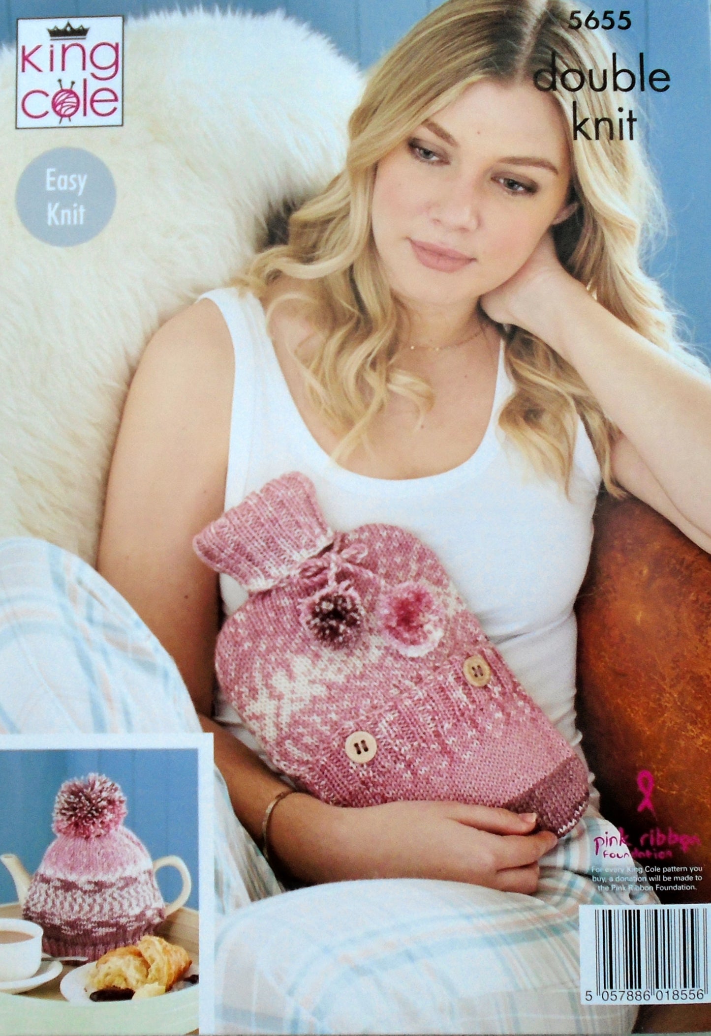 DIGITAL Knitting Pattern Easy Knit Throw, Cushion, Tea Cosy and Hot Water Bottle Cover Fjord DK 5655