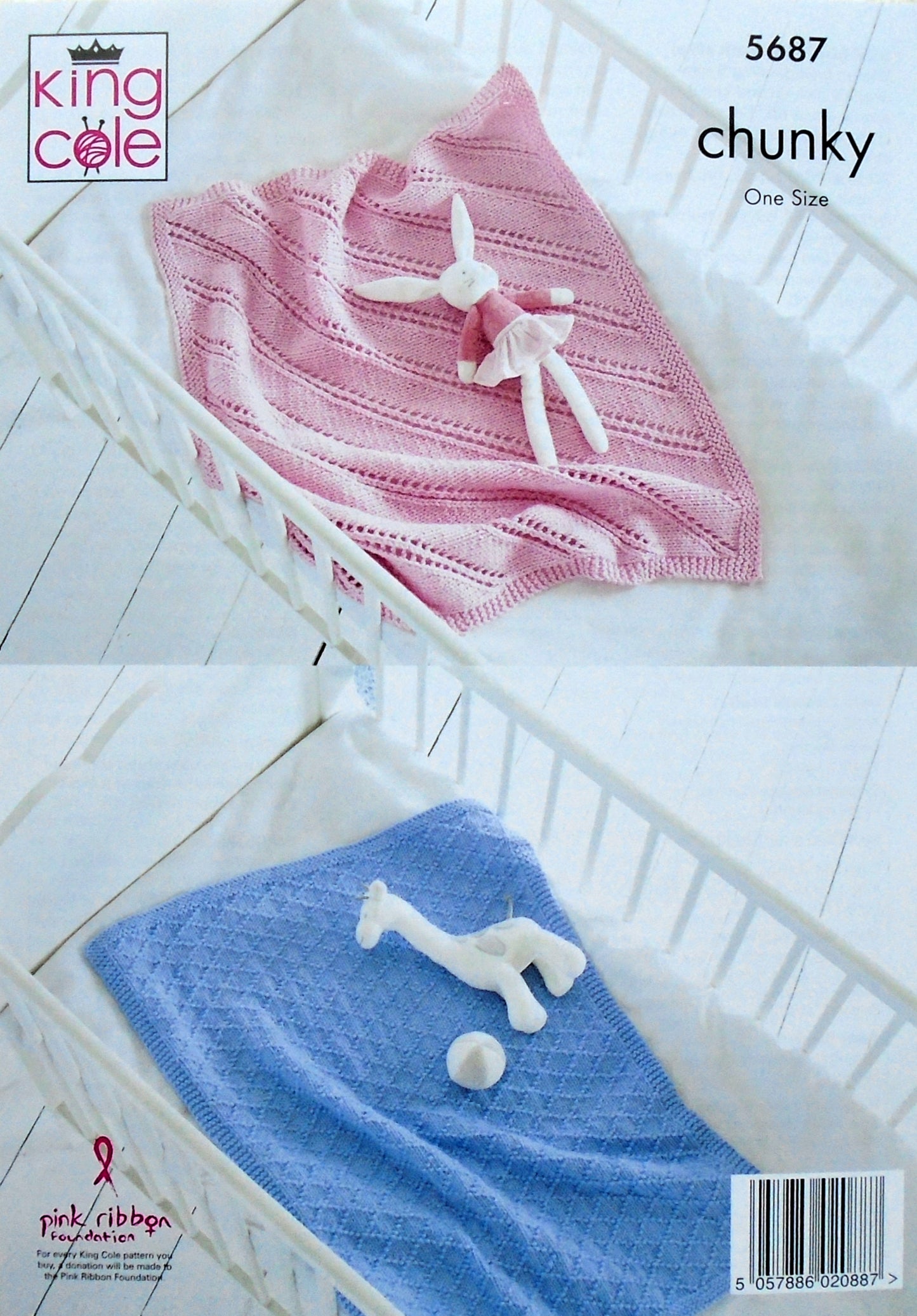 DIGITAL Knitting Pattern Baby Blanket/Throw/Shawl 4 Styles Chunky King Cole 5687