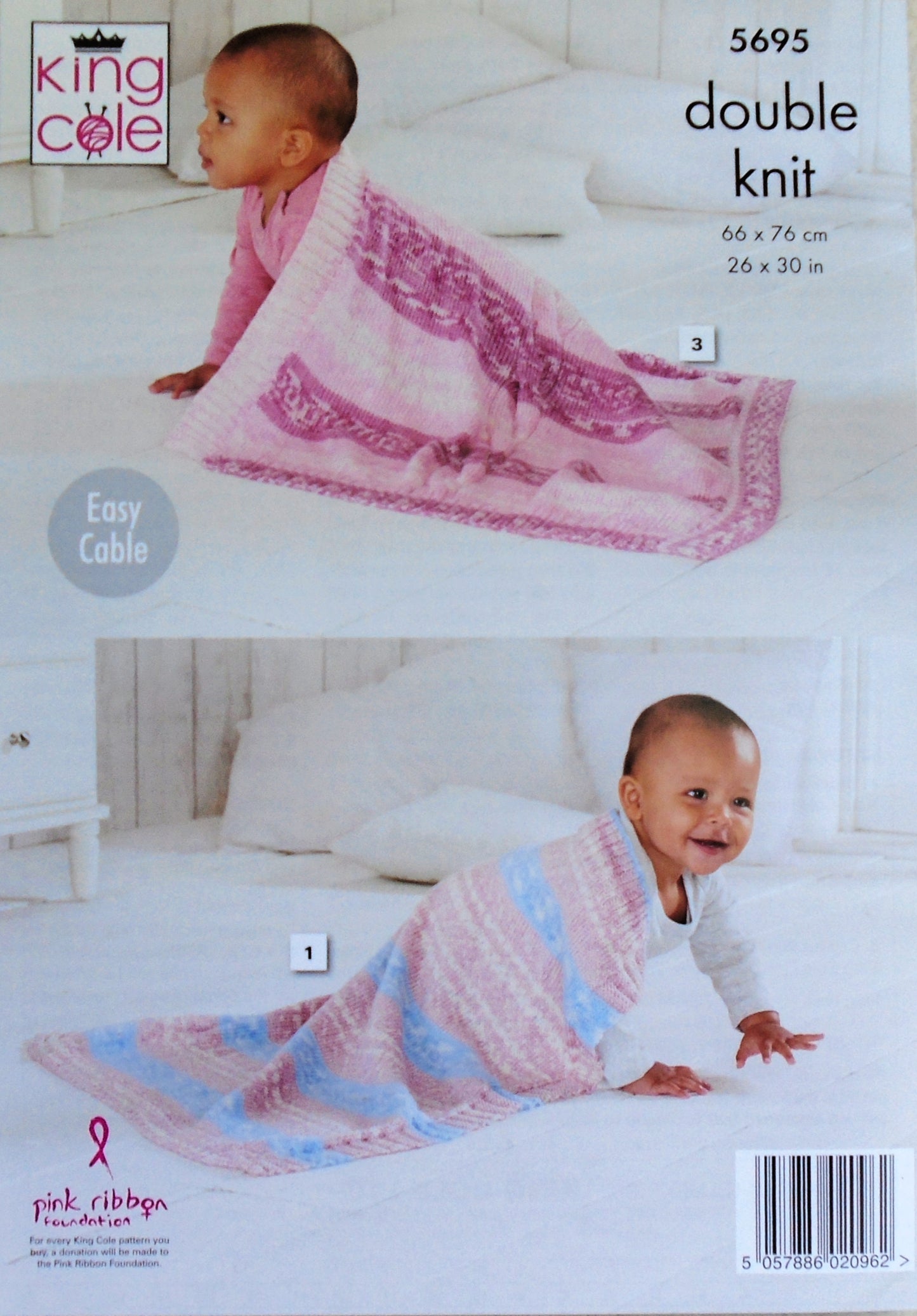 DIGITAL Knitting Pattern 3 Styles Blankets Fjord DK King Cole 5695