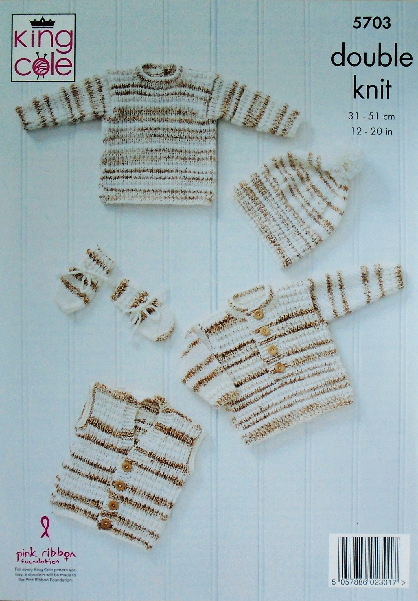 DIGITAL Knitting Pattern Baby's Jumpers, Waistcoat, Mittens and Hat DK King Cole 5703