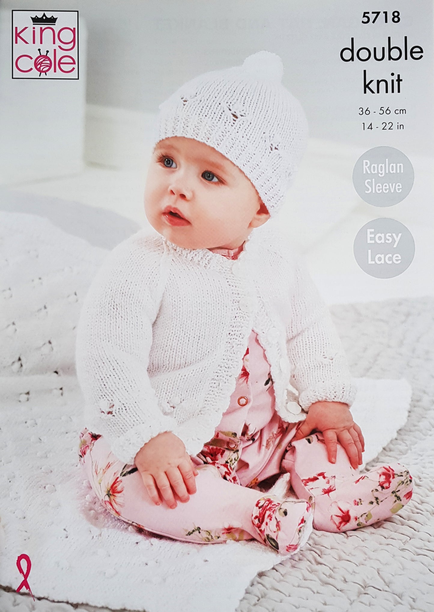 DIGITAL Knitting Pattern Baby Easy Lace Cardigan Hat & Blanket DK 5718 King Cole