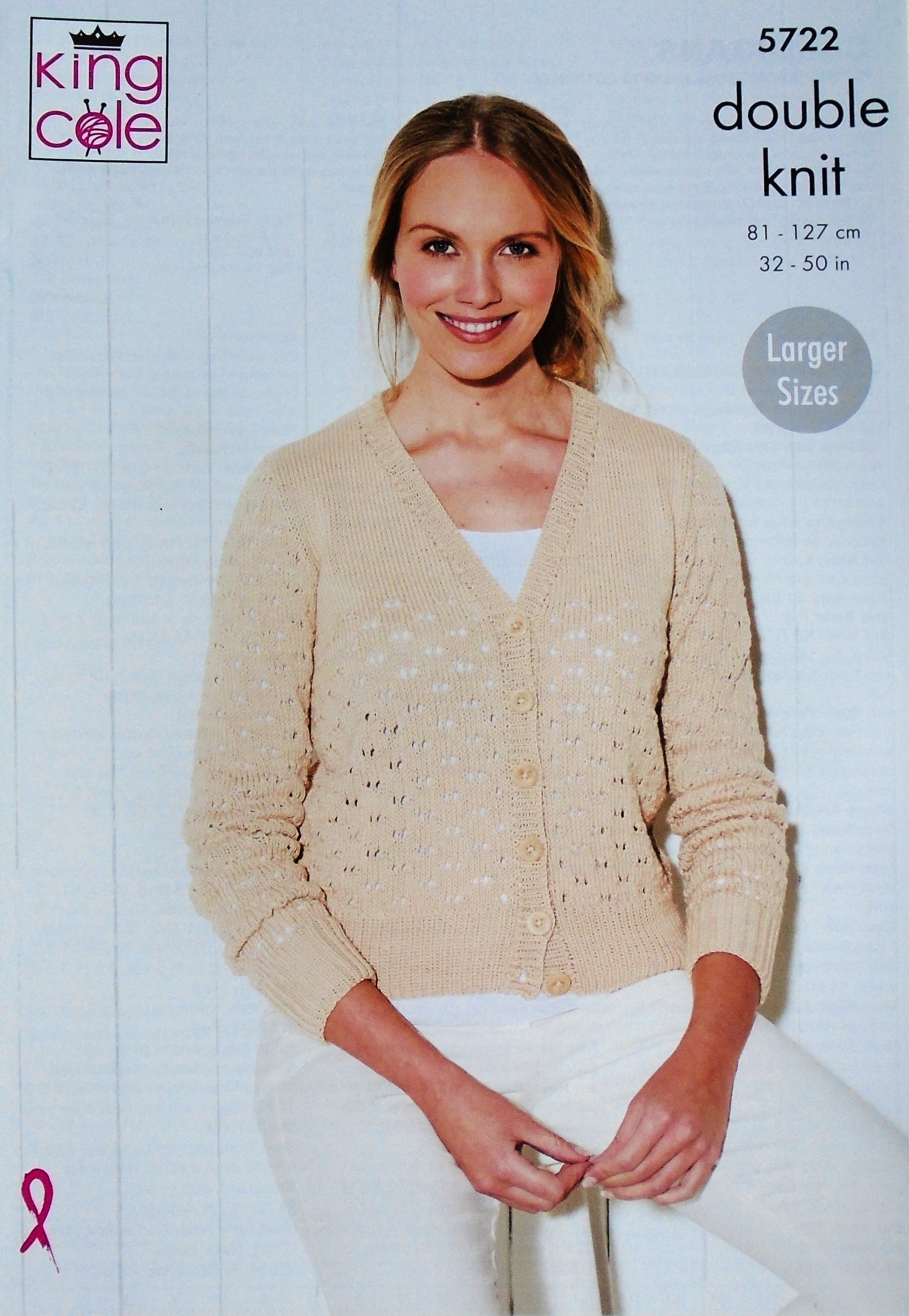 DIGITAL Knitting Pattern Ladies Eyelet Pattern Cardigans Bamboo DK King Cole 5722
