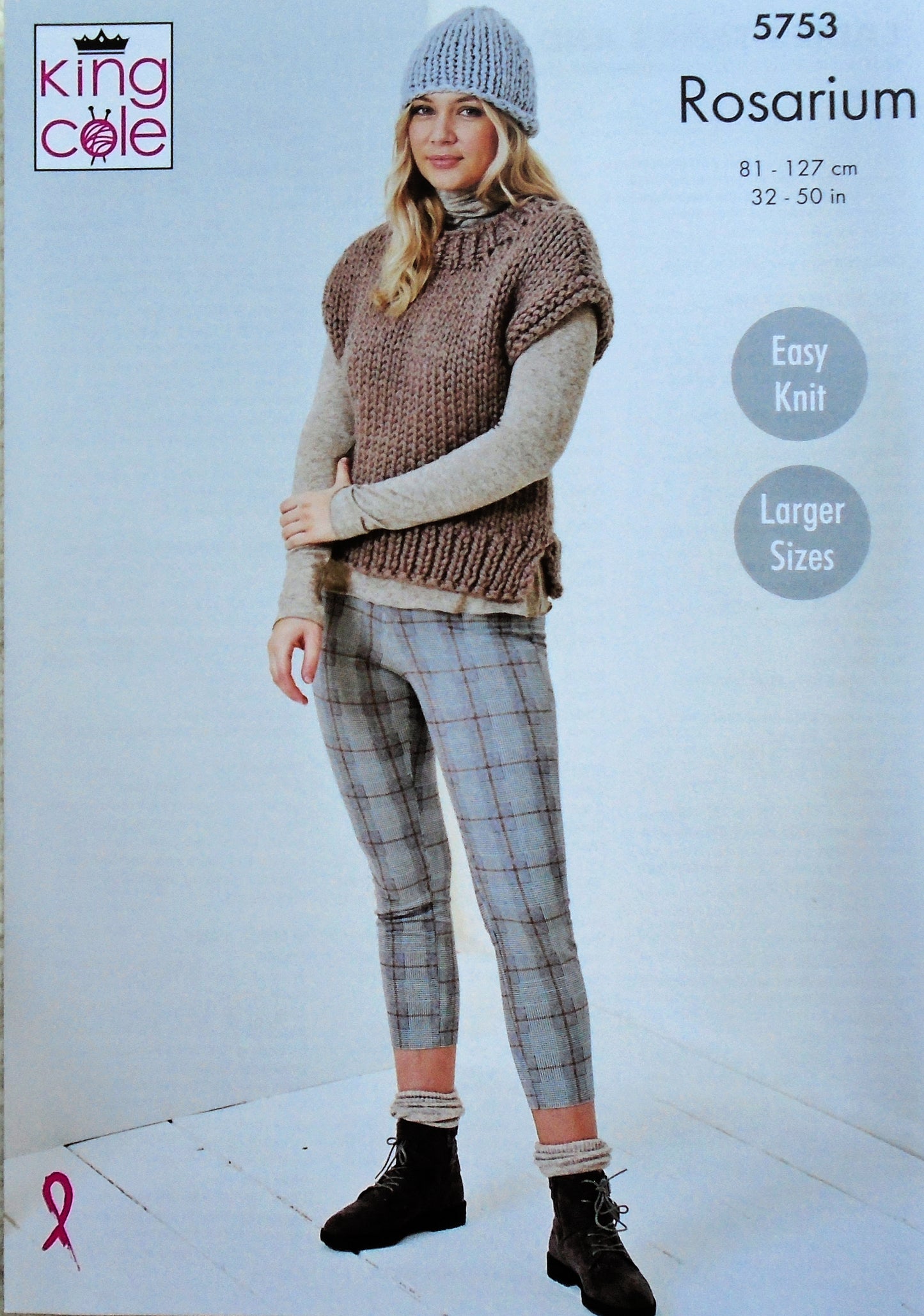 DIGITAL Knitting Pattern Ladies Easy Knit Round &V-Neck Tops Mega Chunky King Cole 5753