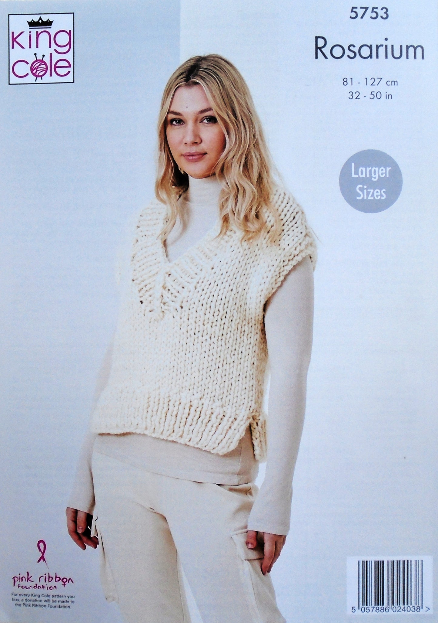 DIGITAL Knitting Pattern Ladies Easy Knit Round &V-Neck Tops Mega Chunky King Cole 5753