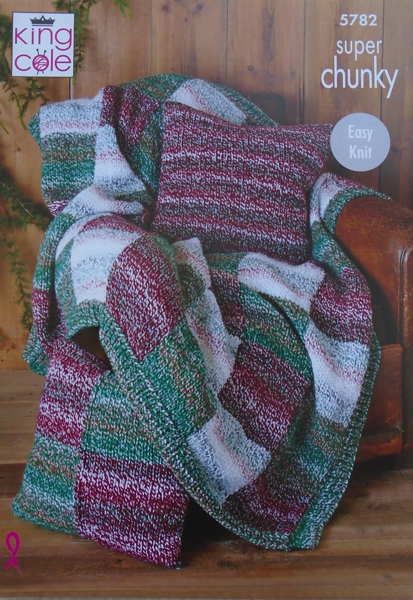 DIGITAL Knitting Pattern Easy Knit Blanket, Bed Runner, 2 Styles Cushions Super Chunky 5782 King Cole